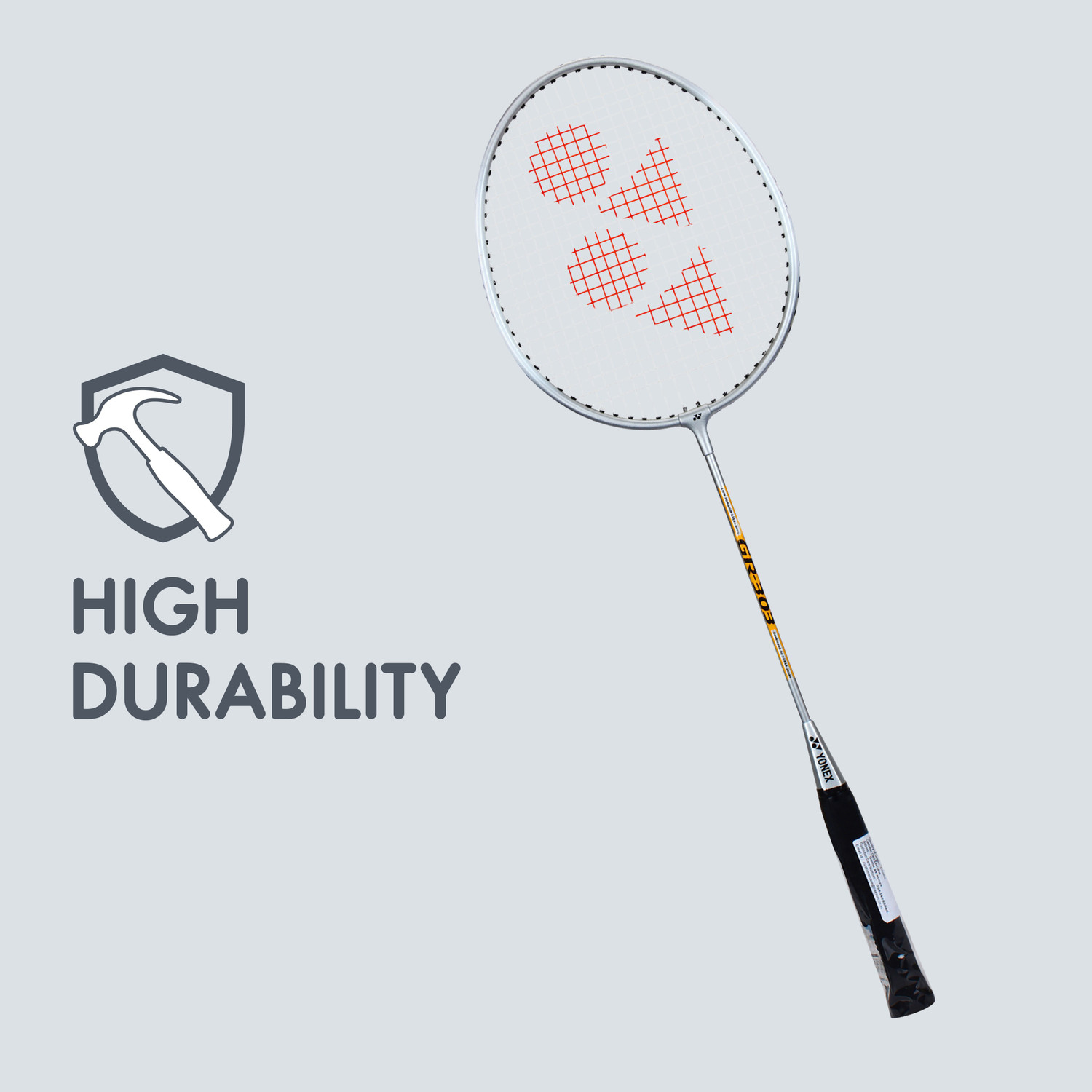 Image of YONEX GR 303 F Grey Strung Badminton Racquet