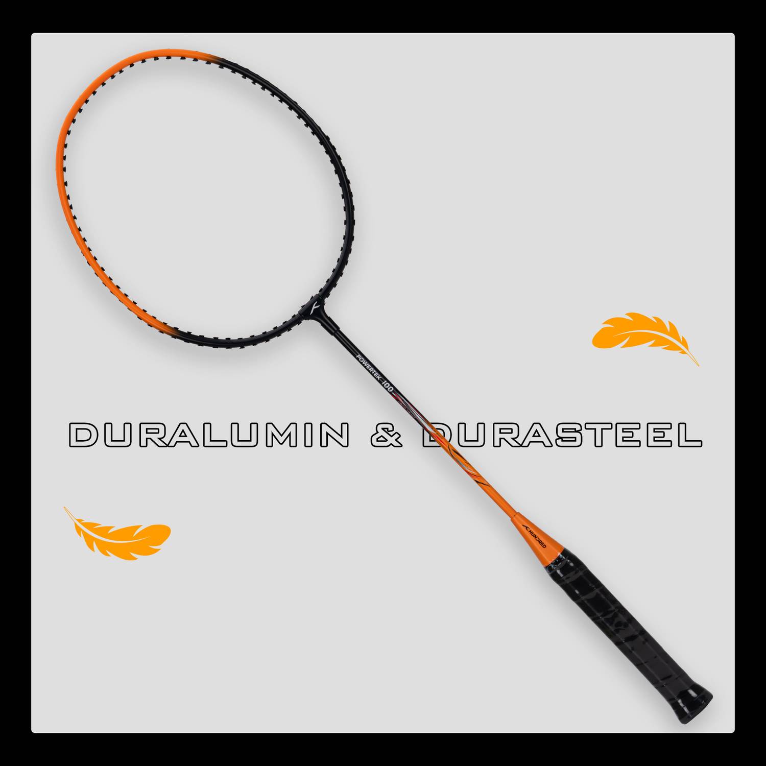 Hundred POWERTEK 100 Black, Orange Badminton Racquet (2 Pack) - Image 2