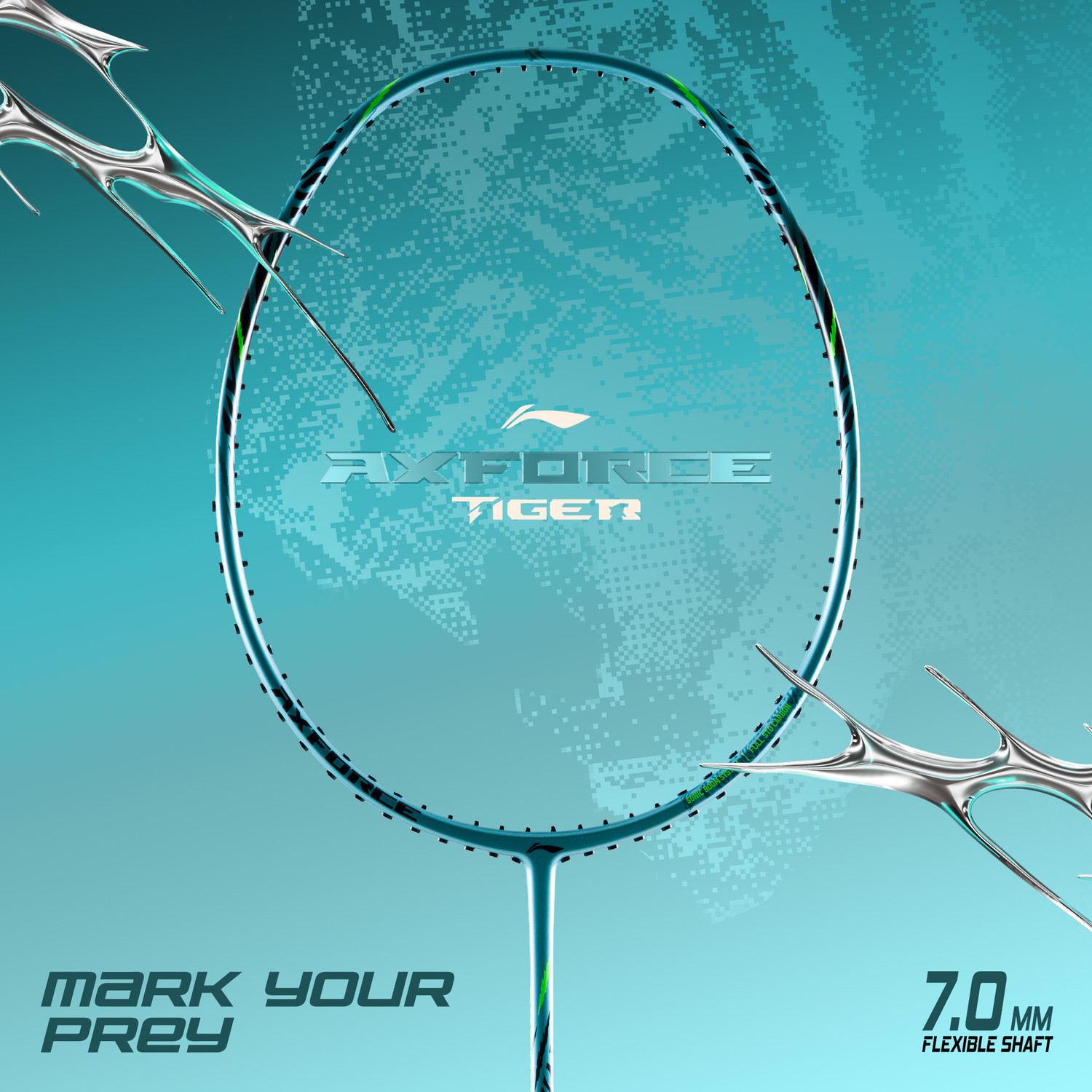 Image of LI-NING Axforce Tiger Strung Badminton Racquet for Professional Players Blue Strung Badminton Racquet