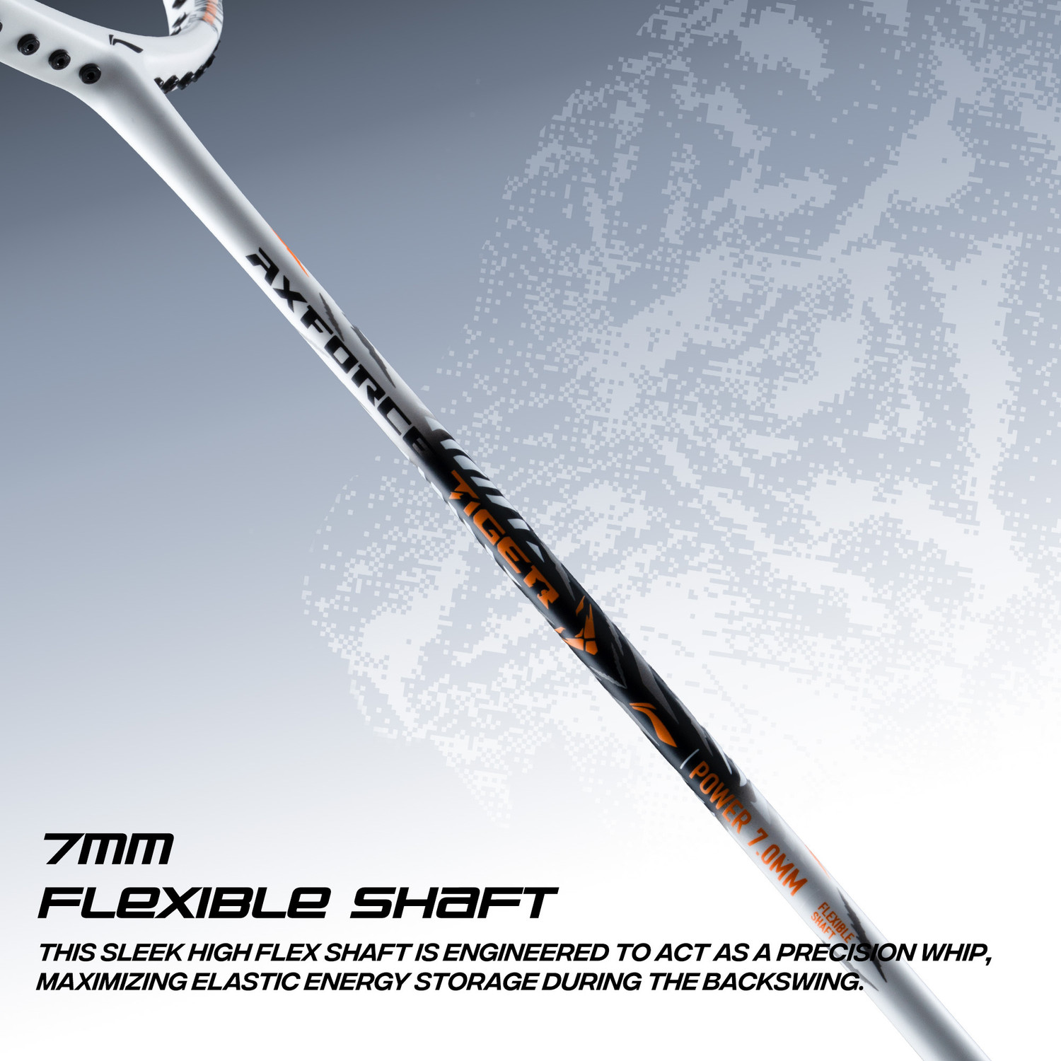 Image of LI-NING Axforce Tiger Strung Badminton Racquet for Professional Players White Strung Badminton Racquet