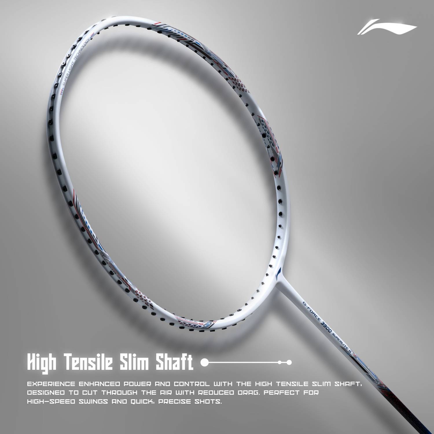 LI-NING G-Force 3900 II Superlite White Strung Badminton Racquet - Image 3