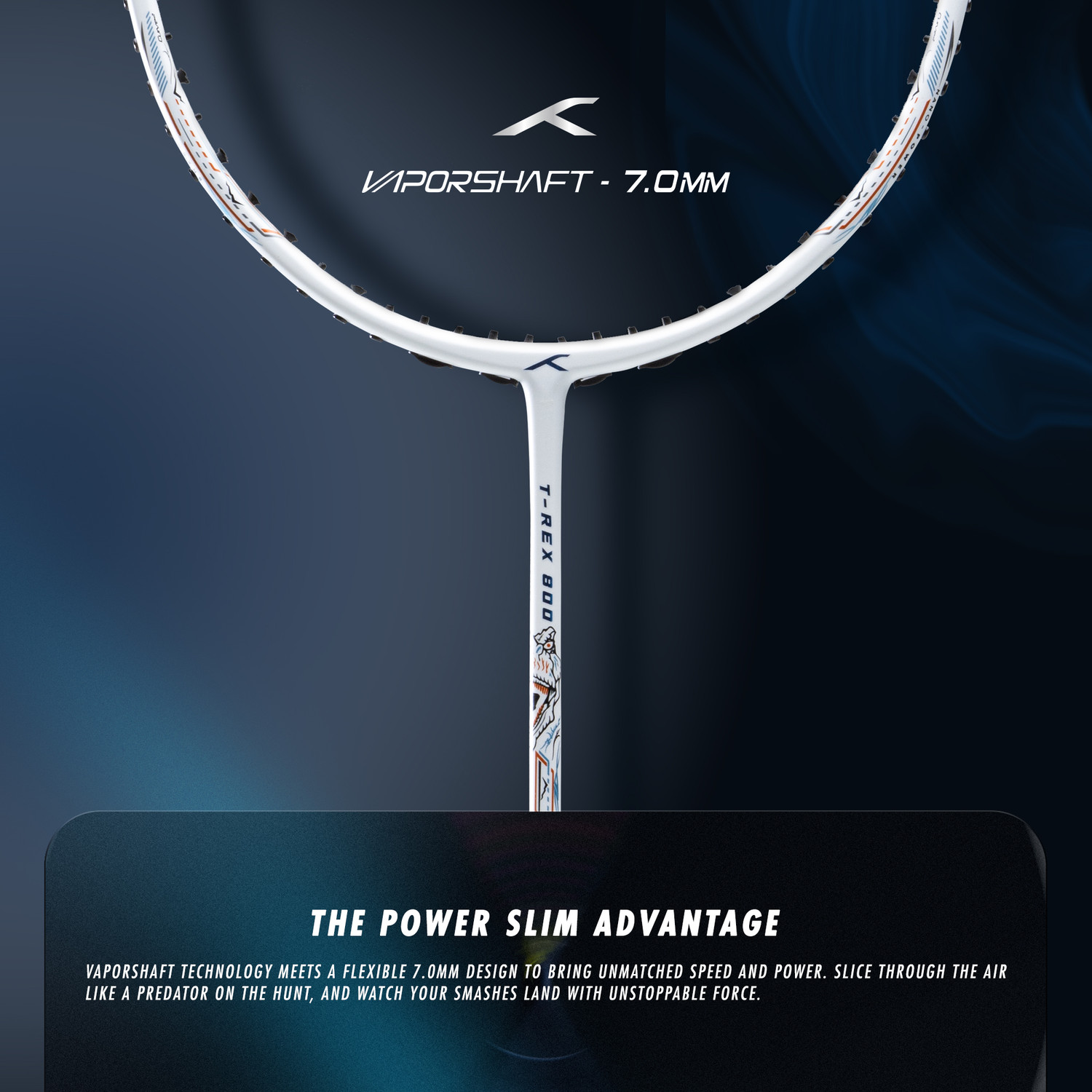 Image of Hundred T-REX 800 White Strung Badminton Racquet