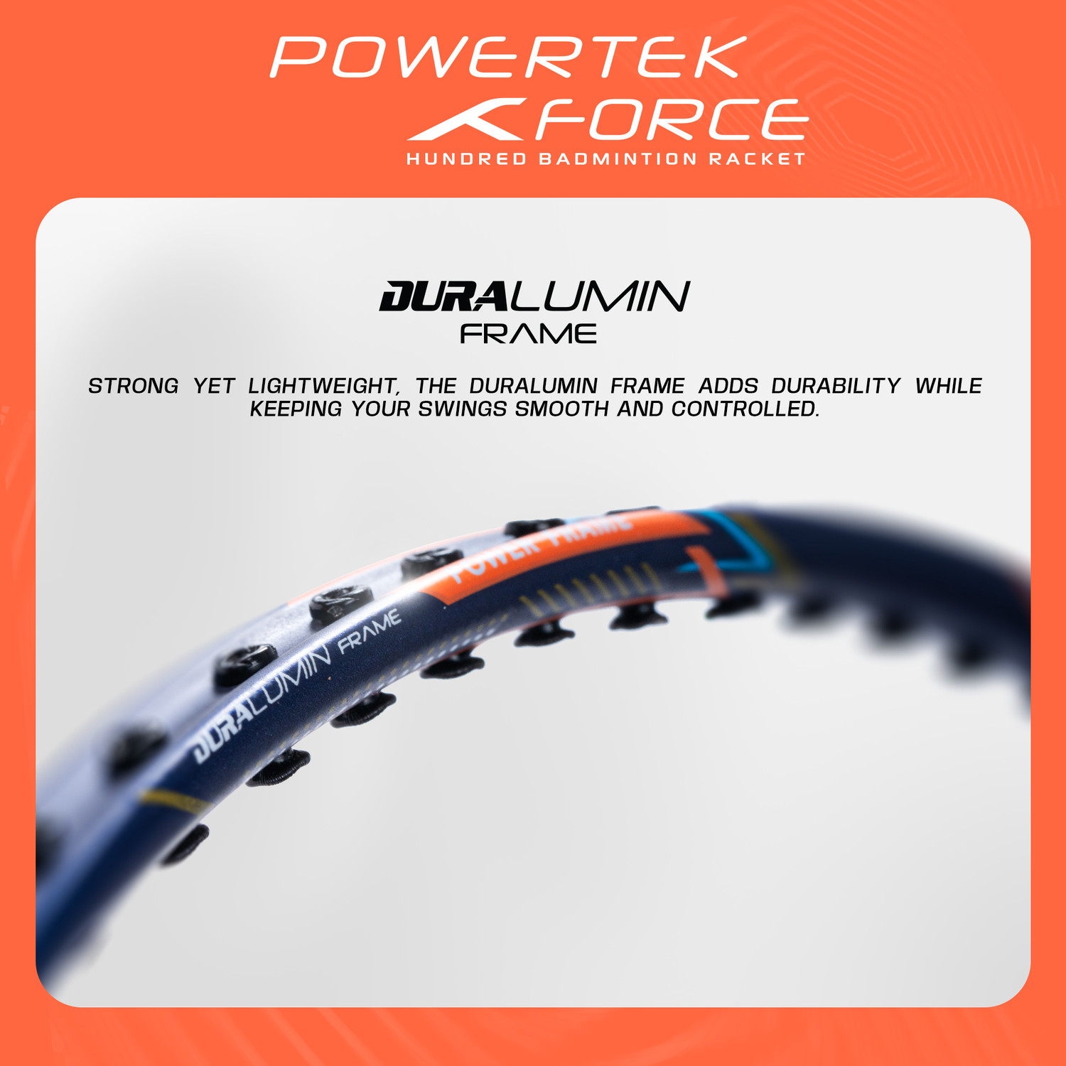 Image of Hundred POWERTEK FORCE Blue Strung Badminton Racquet