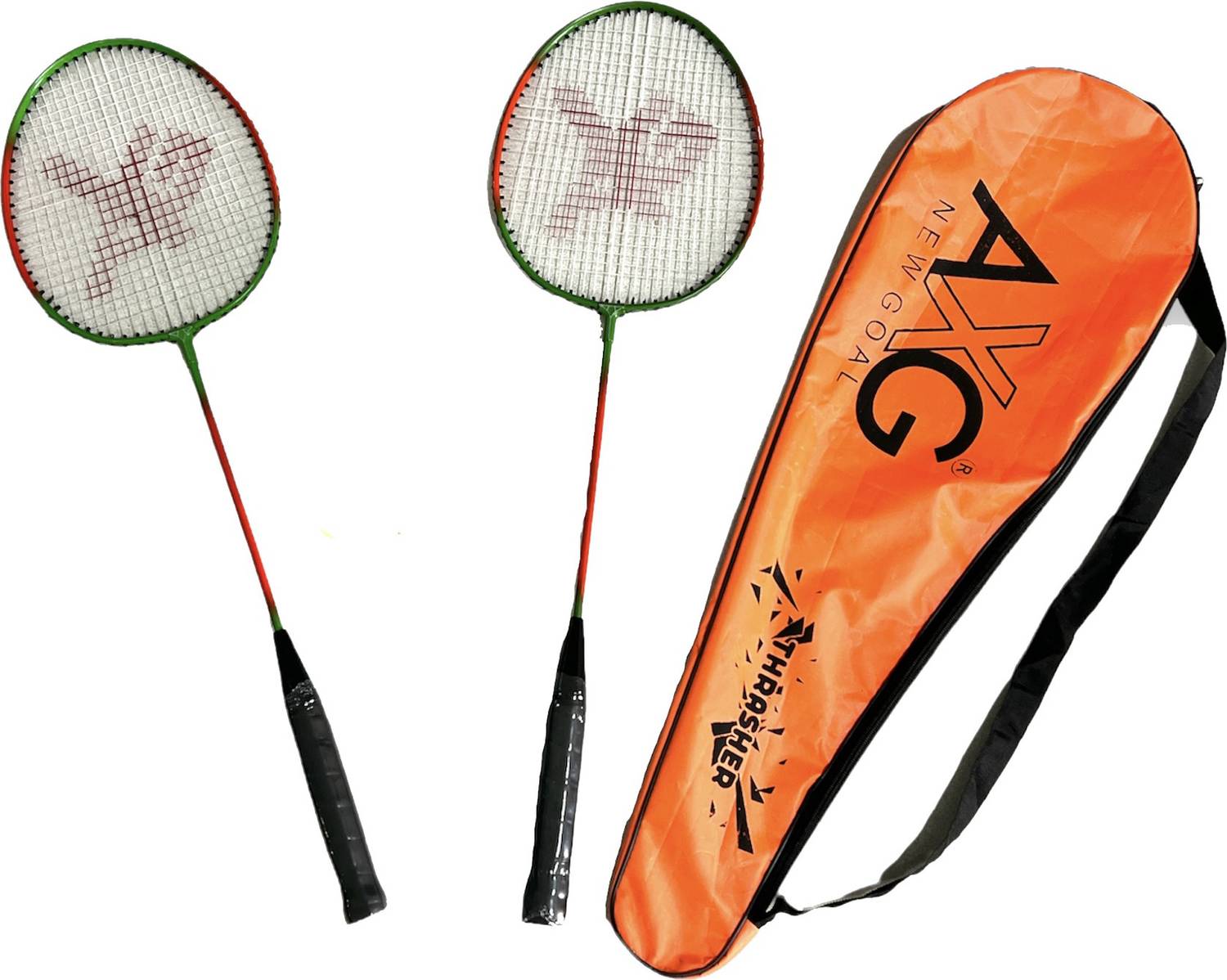 AXG NEW GOAL Thrasher Badminton Rackets Set Of 2 With Cover Multicolor Strung Badminton Racquet
