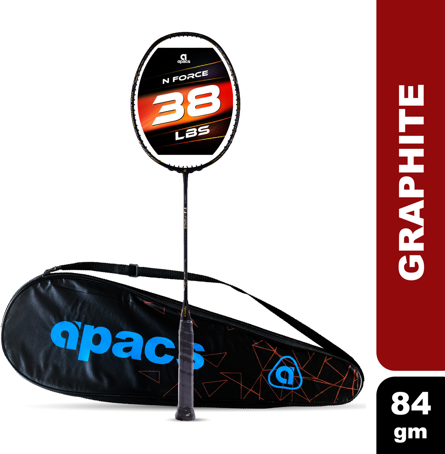 Image of apacs N-Force 111 (Ultra Graphite, 38LBS) Black, Gold Unstrung Badminton Racquet