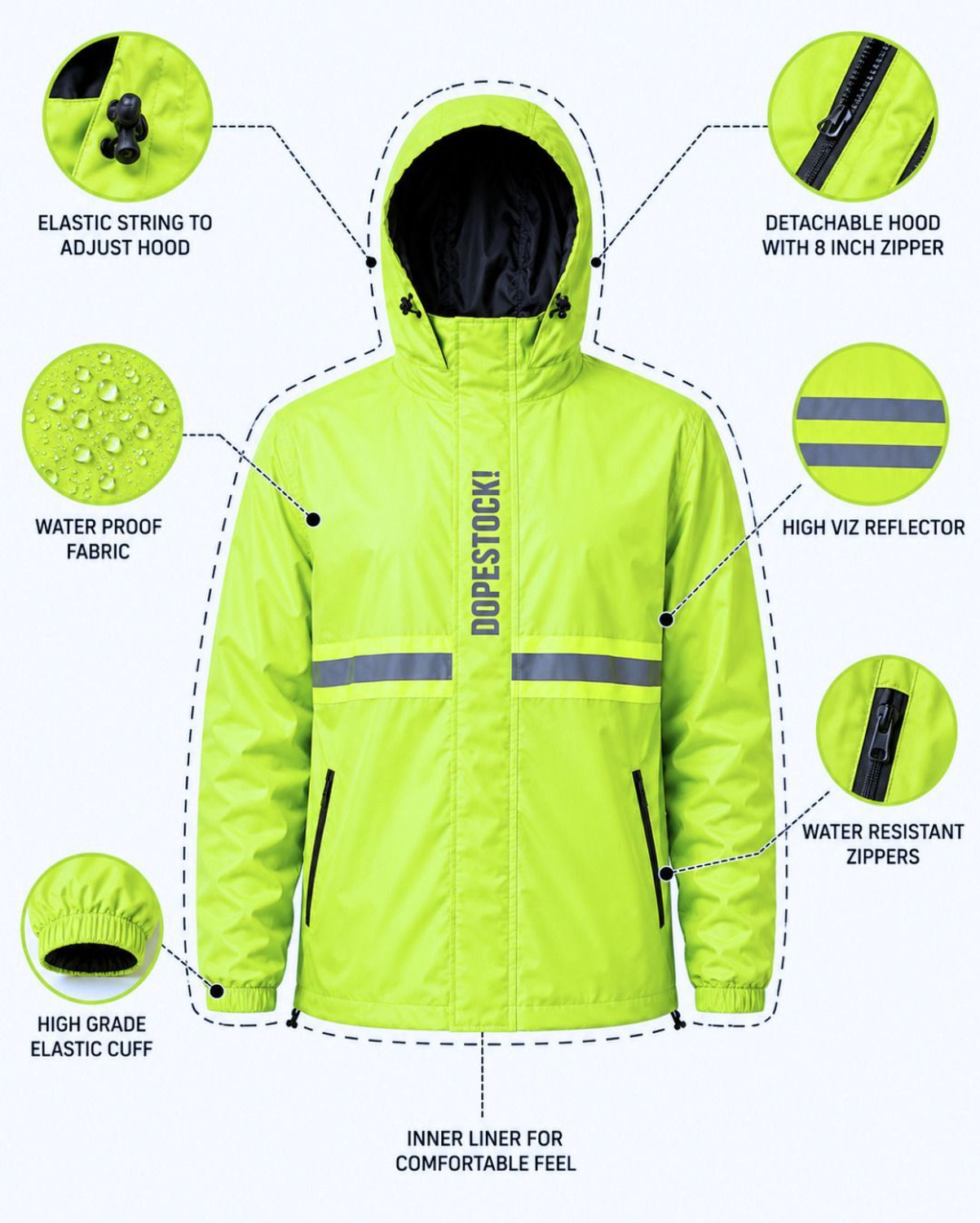 Image of DOPESTOCK! Striped Men & Women Raincoat