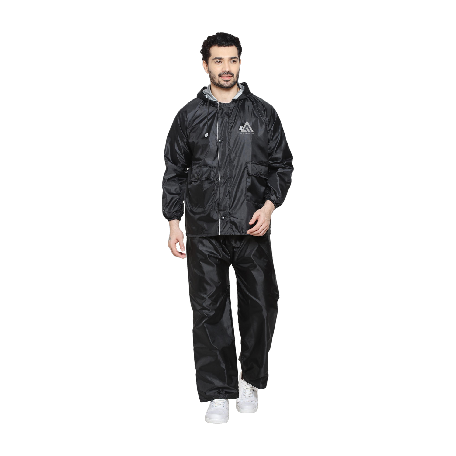 Image of Adrenex Black XXL Solid Men Rain Suit