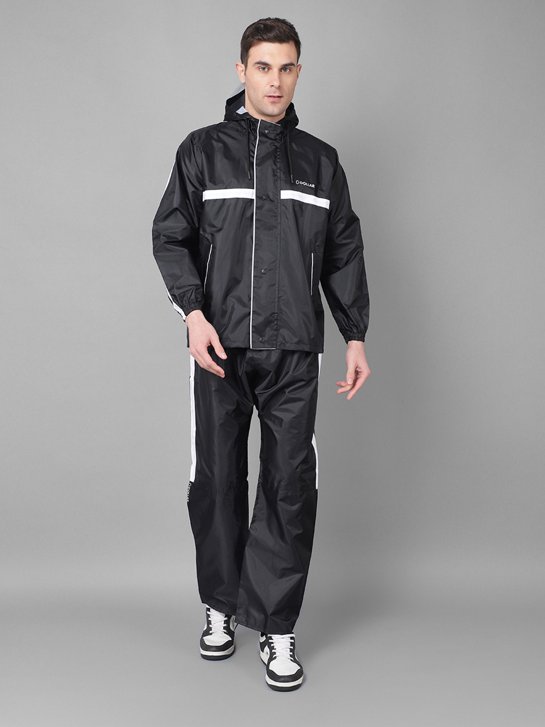 Image of Dollar Dollar Rainguard Men's PVC Full Sleeve Sporty Look Raincoat Set Colorblock Men Rain Suit