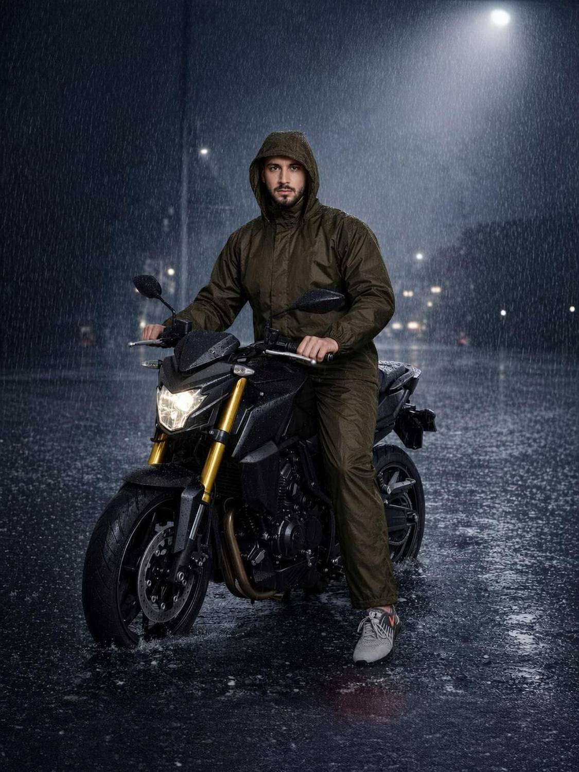 DRESSBASE Solid Men Raincoat