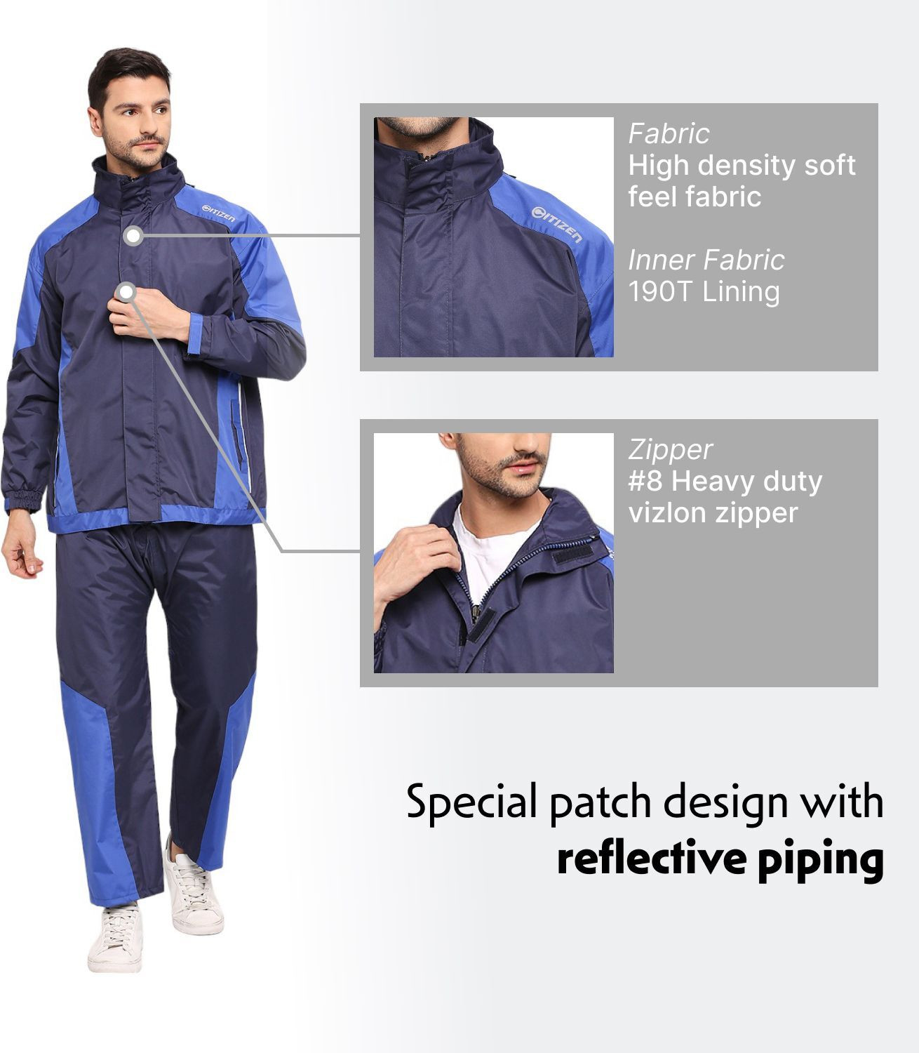 Image of CITIZEN Colorblock Men Raincoat