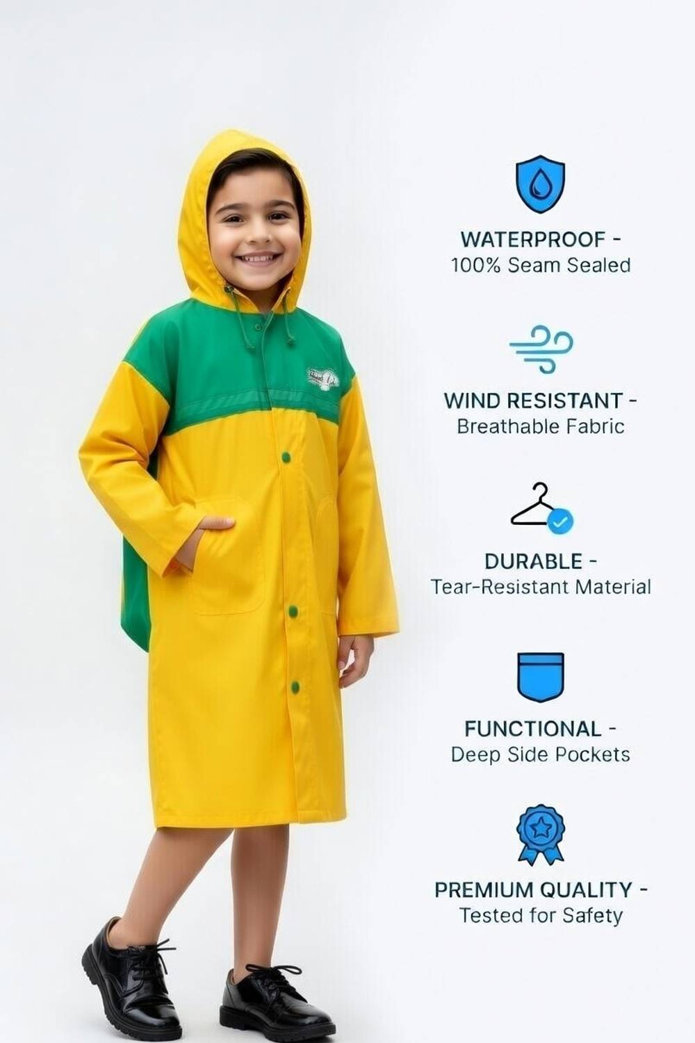 POWERAPPARELS Colorblock Boys Raincoat