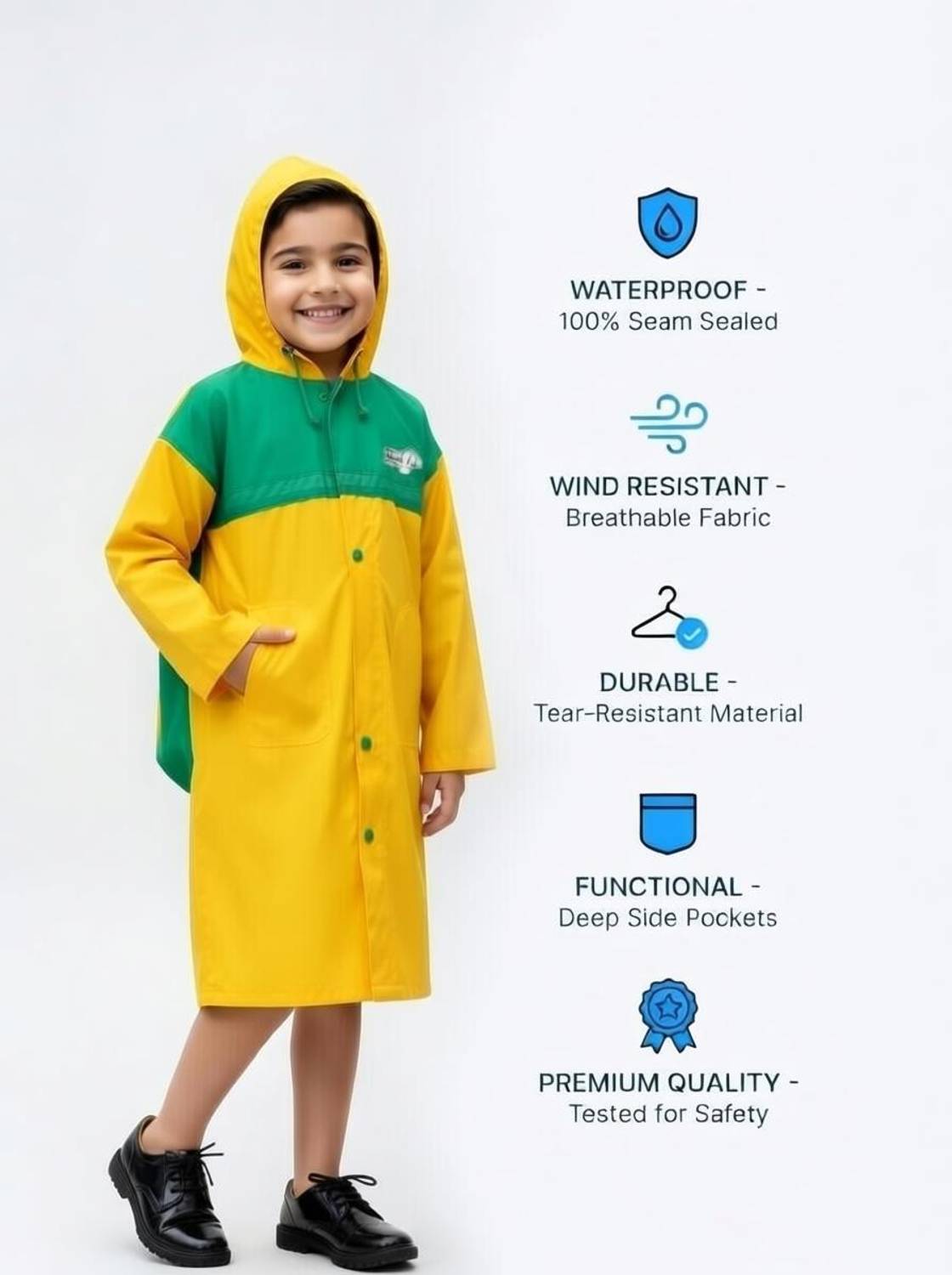 POWERAPPARELS Colorblock Boys Raincoat