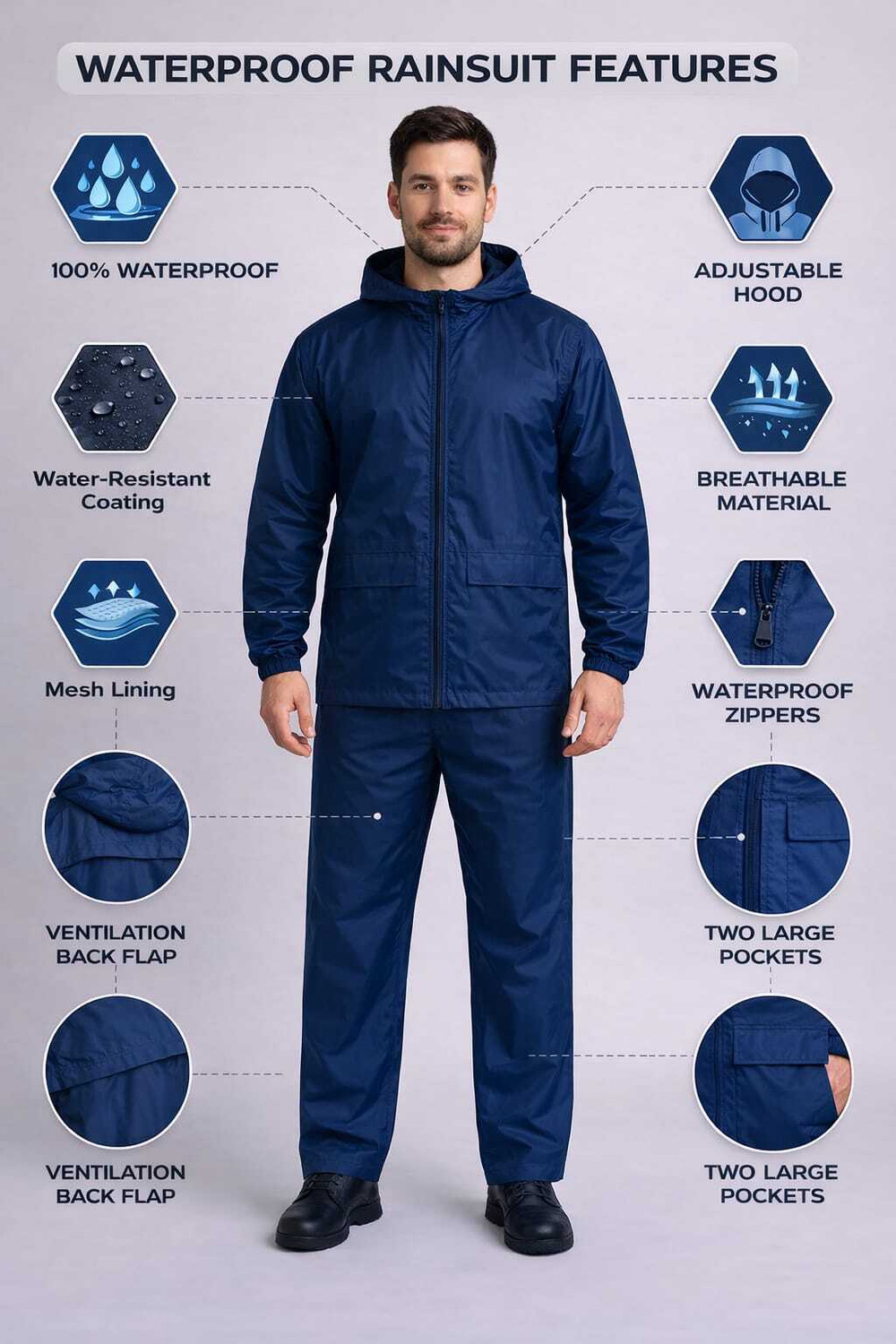Image of NEPHAR Solid Men Rain Suit