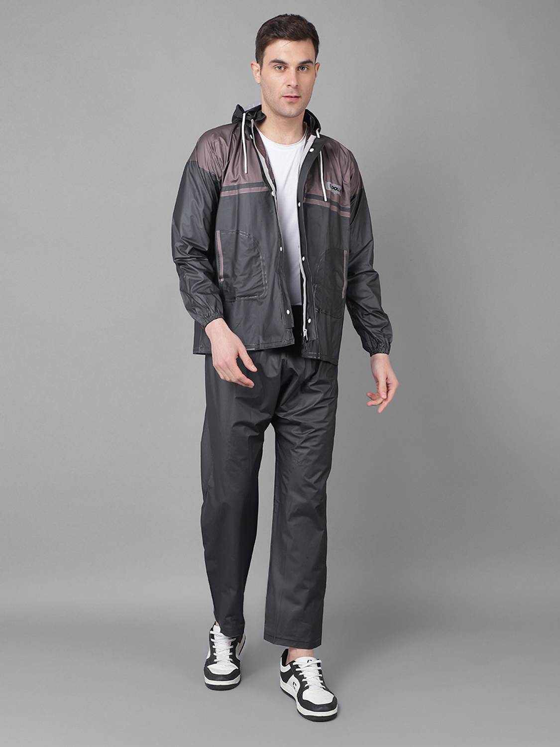 Dollar Colorblock Men Raincoat