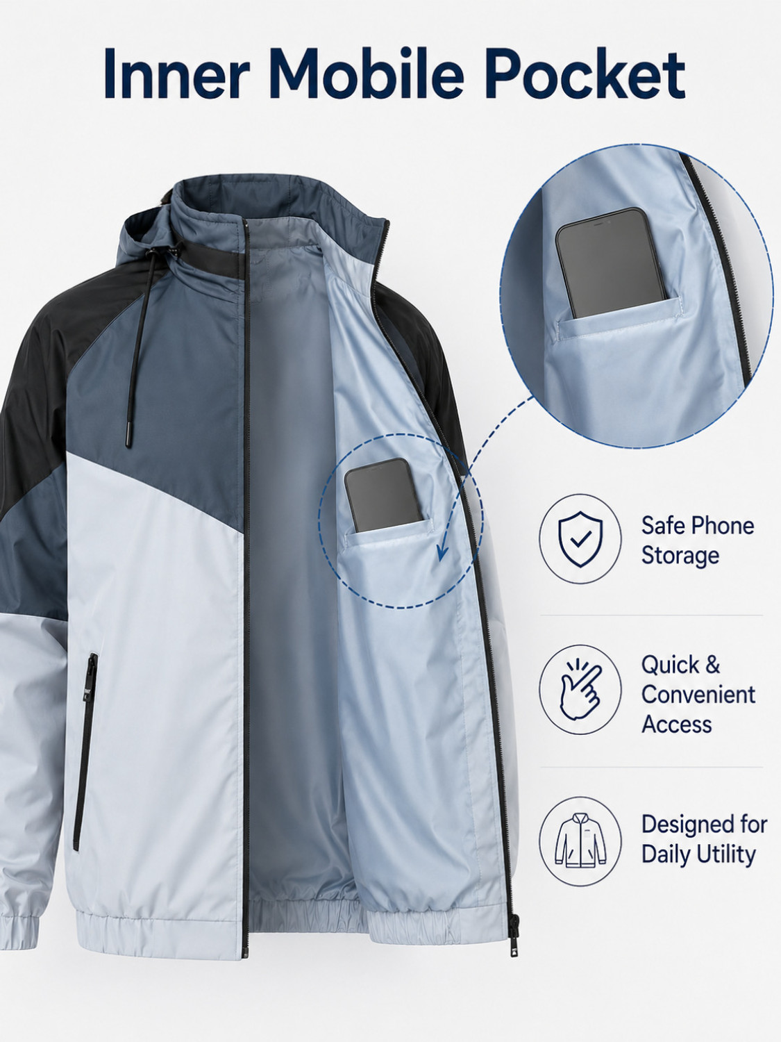 Image of Caraba Solid, Colorblock Men Raincoat