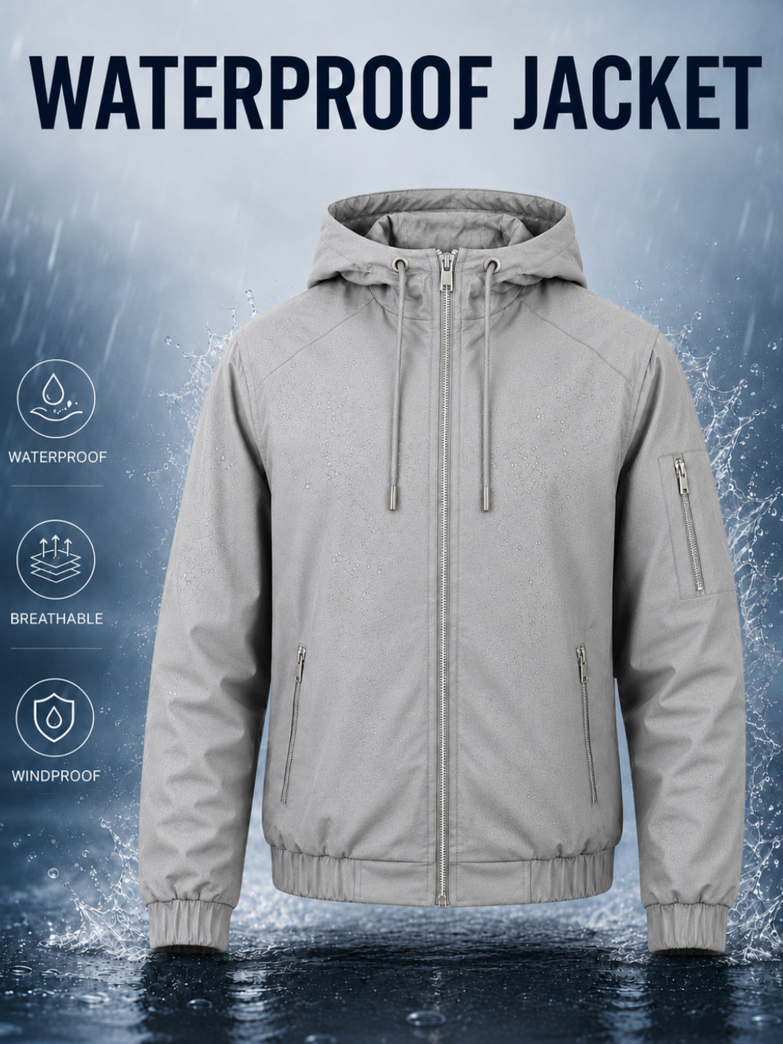 Image of Mia Fashion Solid Men Raincoat