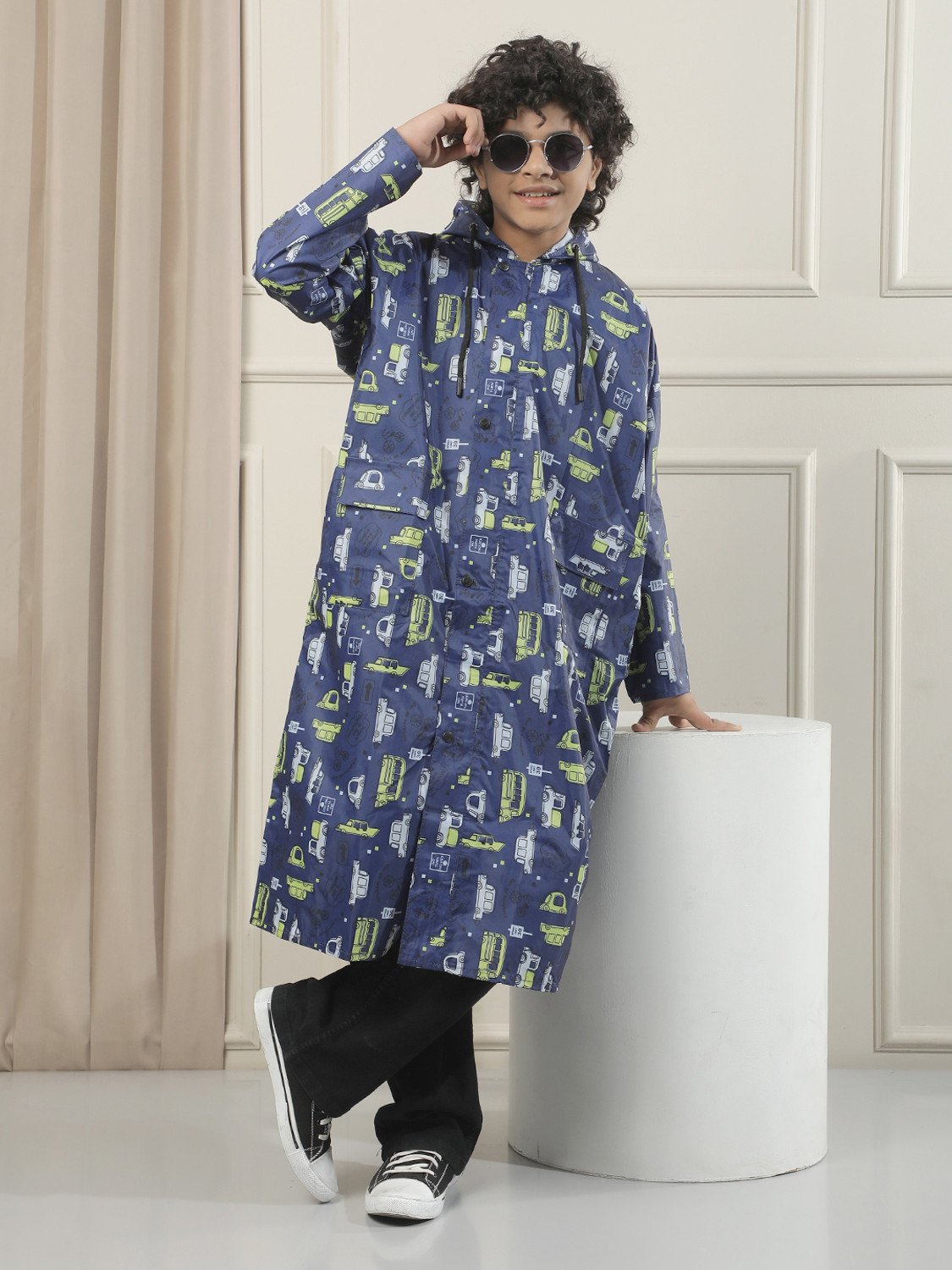 Image of Dollar Floral Print Boys & Girls Raincoat