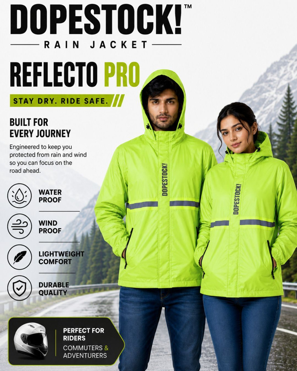 Image of DOPESTOCK! Striped Men & Women Raincoat