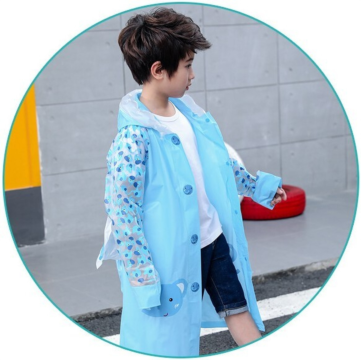 Image of FASHIONIO Graphic Print Boys & Girls Raincoat