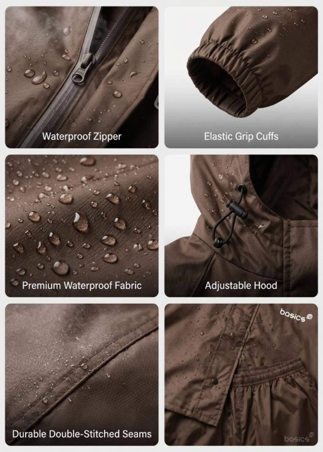 Basics IND Solid Unisex Rain Suit