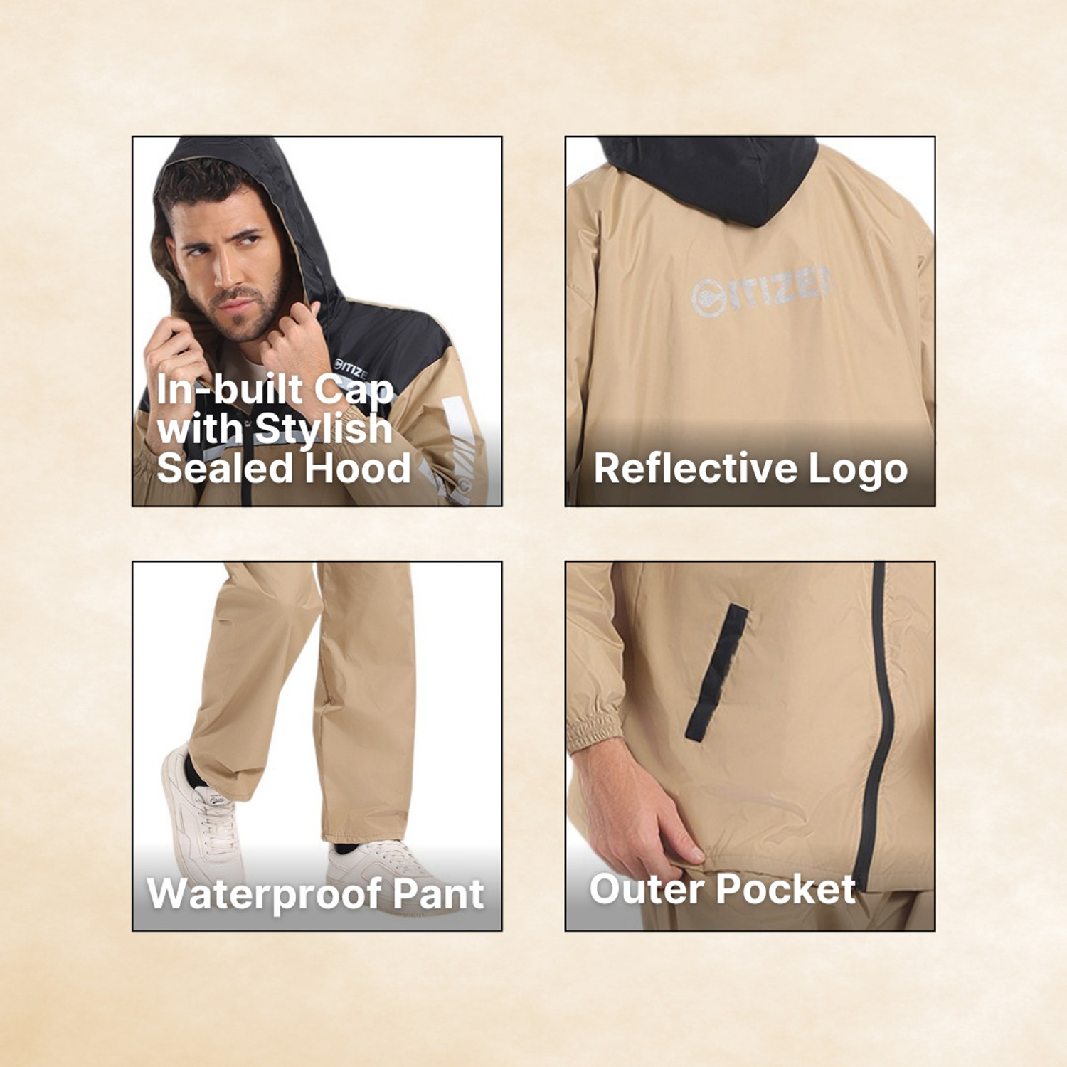Image of CITIZEN Colorblock Men Raincoat