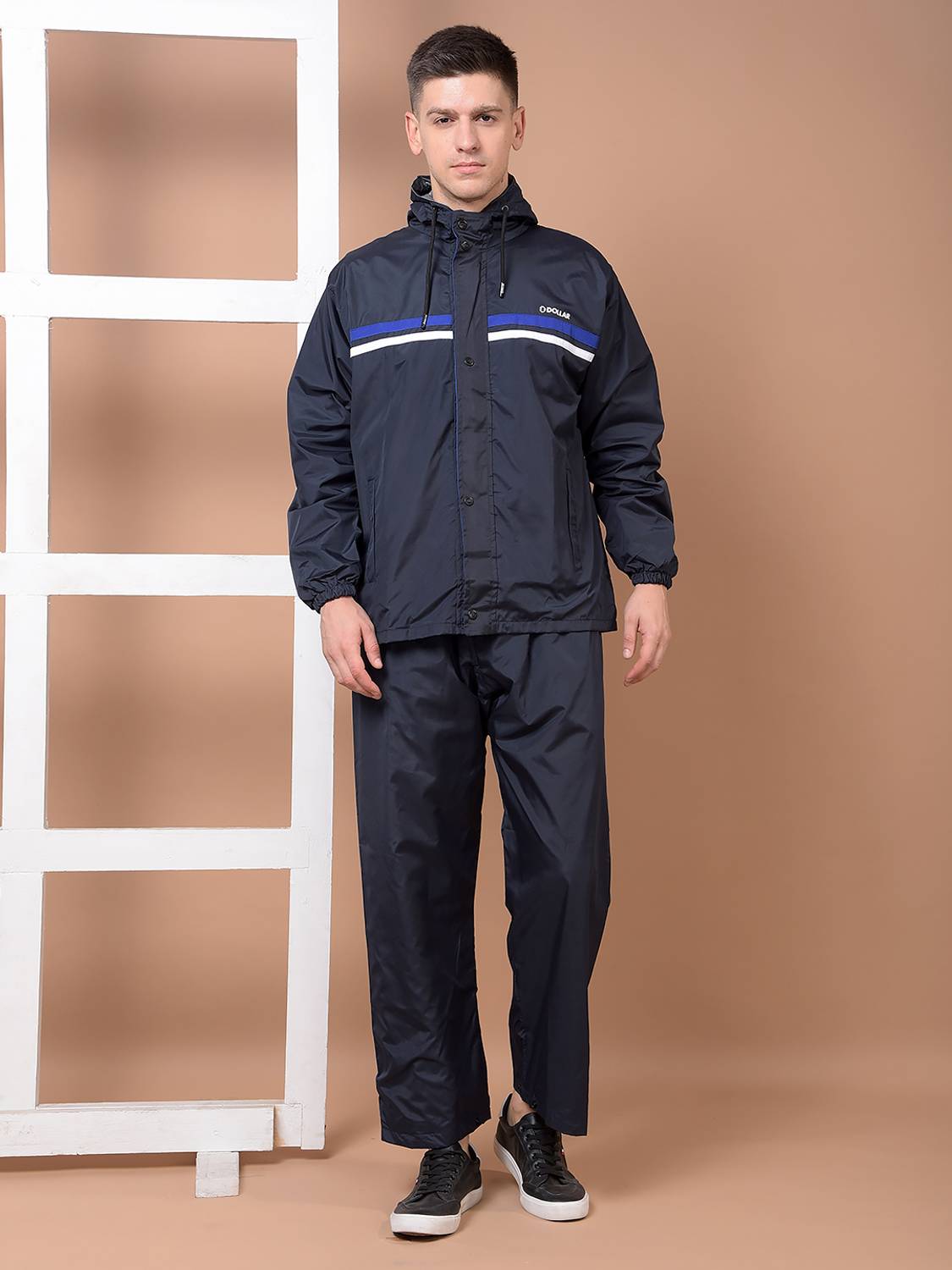 Dollar Colorblock Men Raincoat