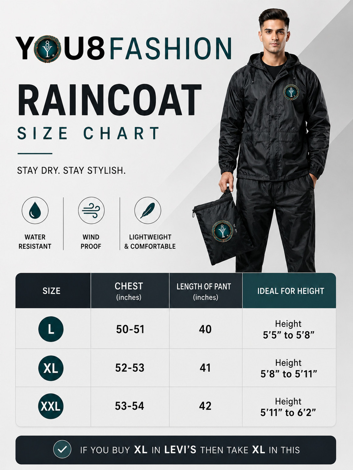 Image of YOU 8 Graphic Print Men & Women Raincoat