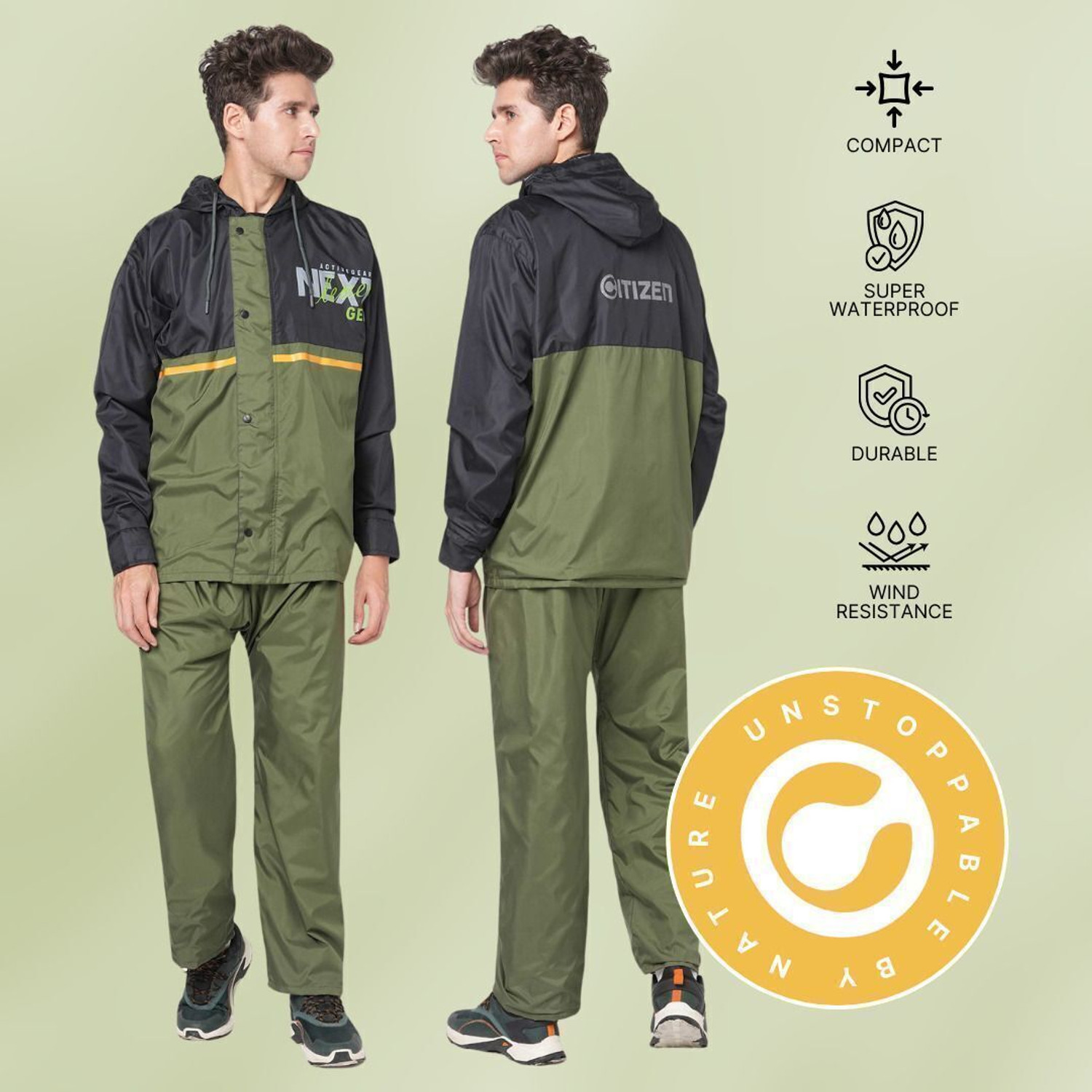 Image of CITIZEN Graphic Print Men Rain Suit