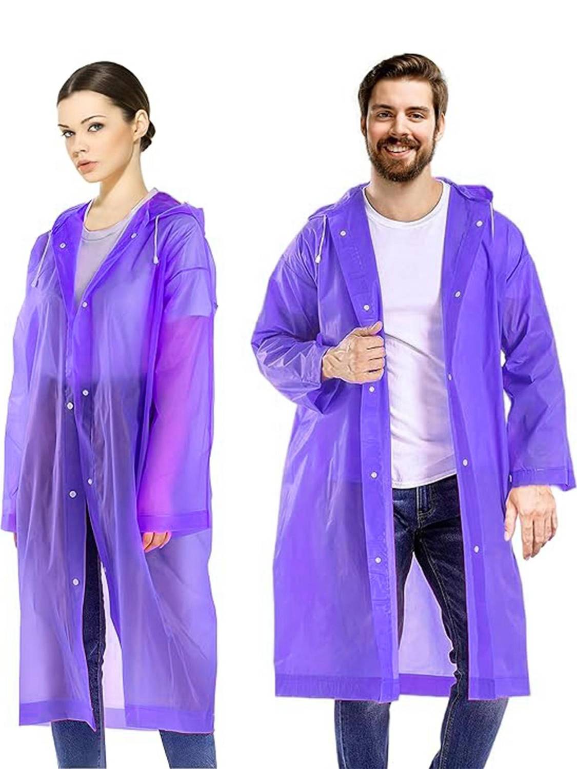 Robustt Waterproof Rain Poncho | Reusable | Lightweight | Fashionable |Purple Pack of 1 Solid Men & Women Raincoat