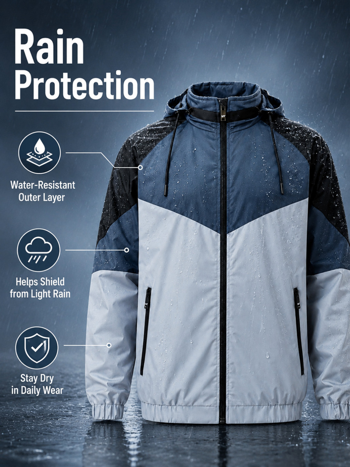 Image of Caraba Solid, Colorblock Men Raincoat