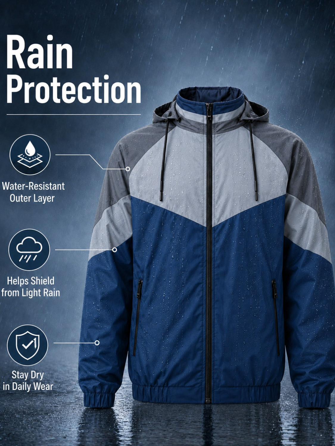 Image of Caraba Colorblock Men Raincoat