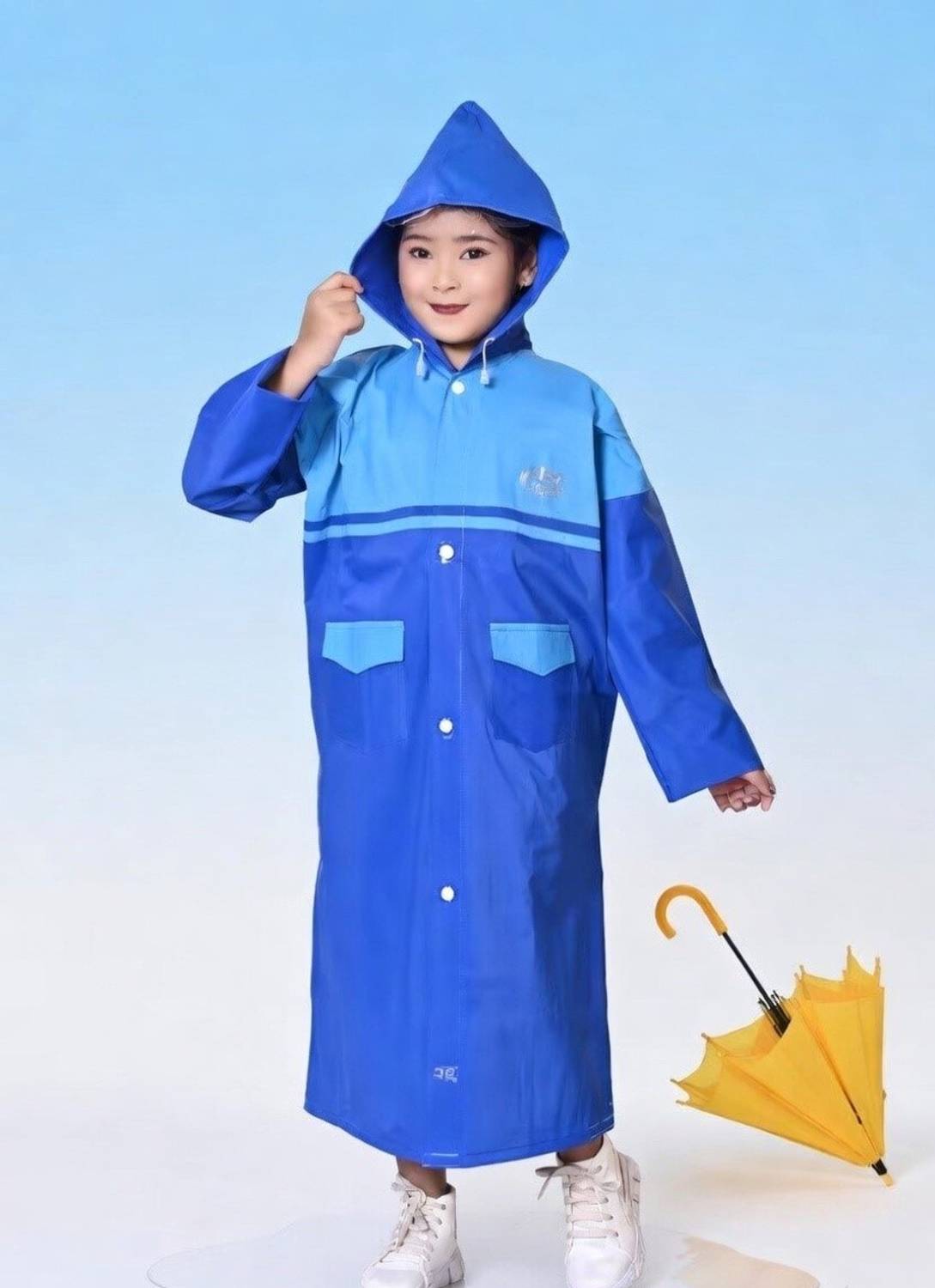 POWERAPPARELS Geometric Print Girls Raincoat