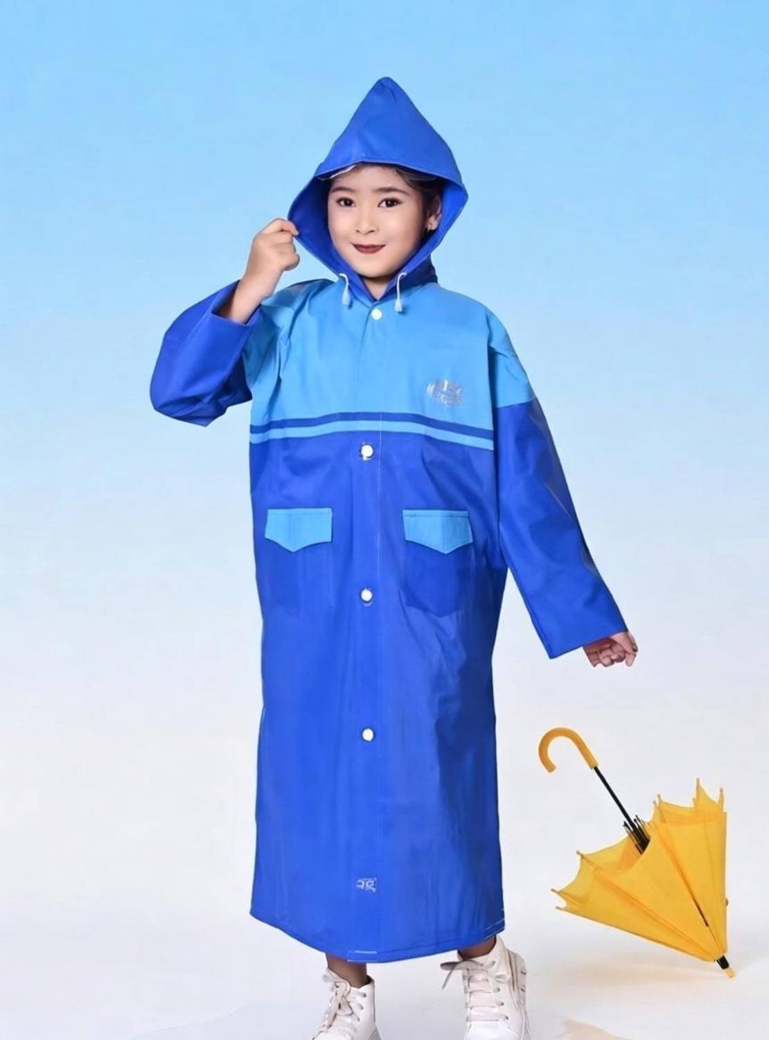 POWERAPPARELS Geometric Print Girls Raincoat