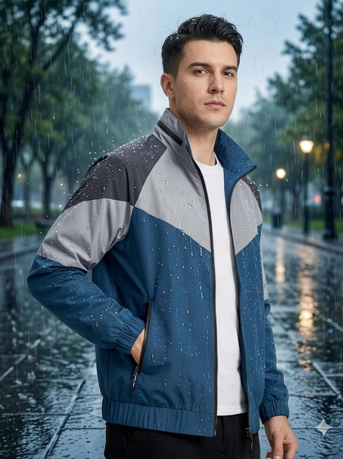 Image of IANDT Colorblock Men Raincoat