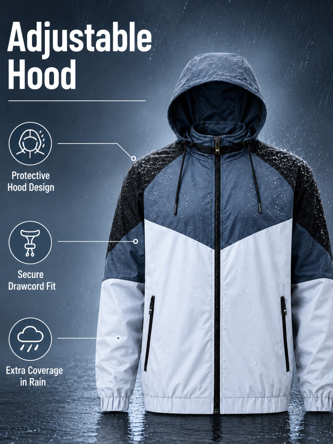 Image of Caraba Solid, Colorblock Men Raincoat
