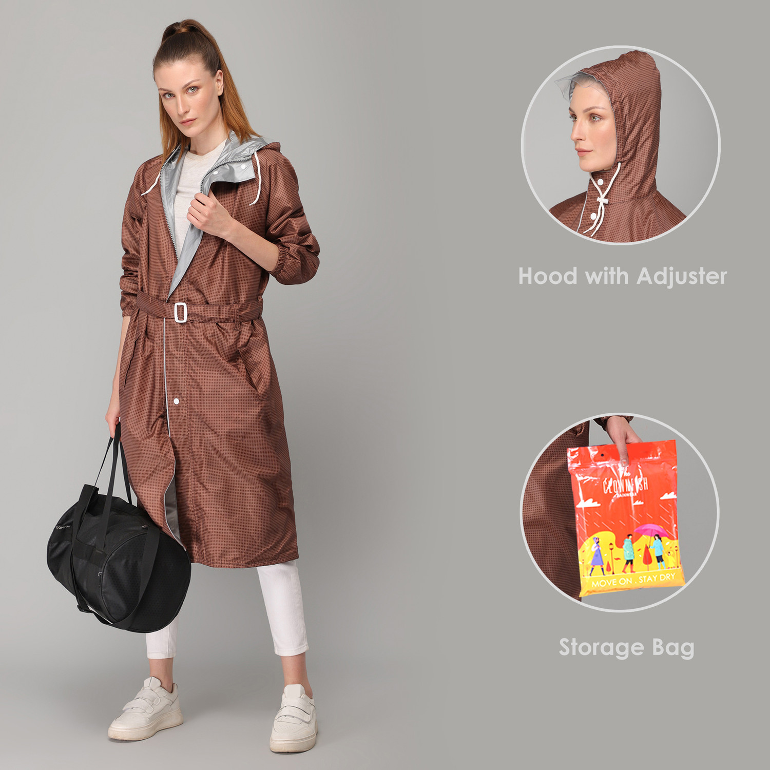 Image of The CLOWNFISH Solid Women Raincoat