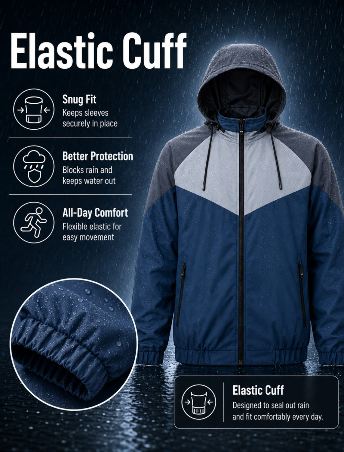 Image of Caraba Colorblock Men Raincoat