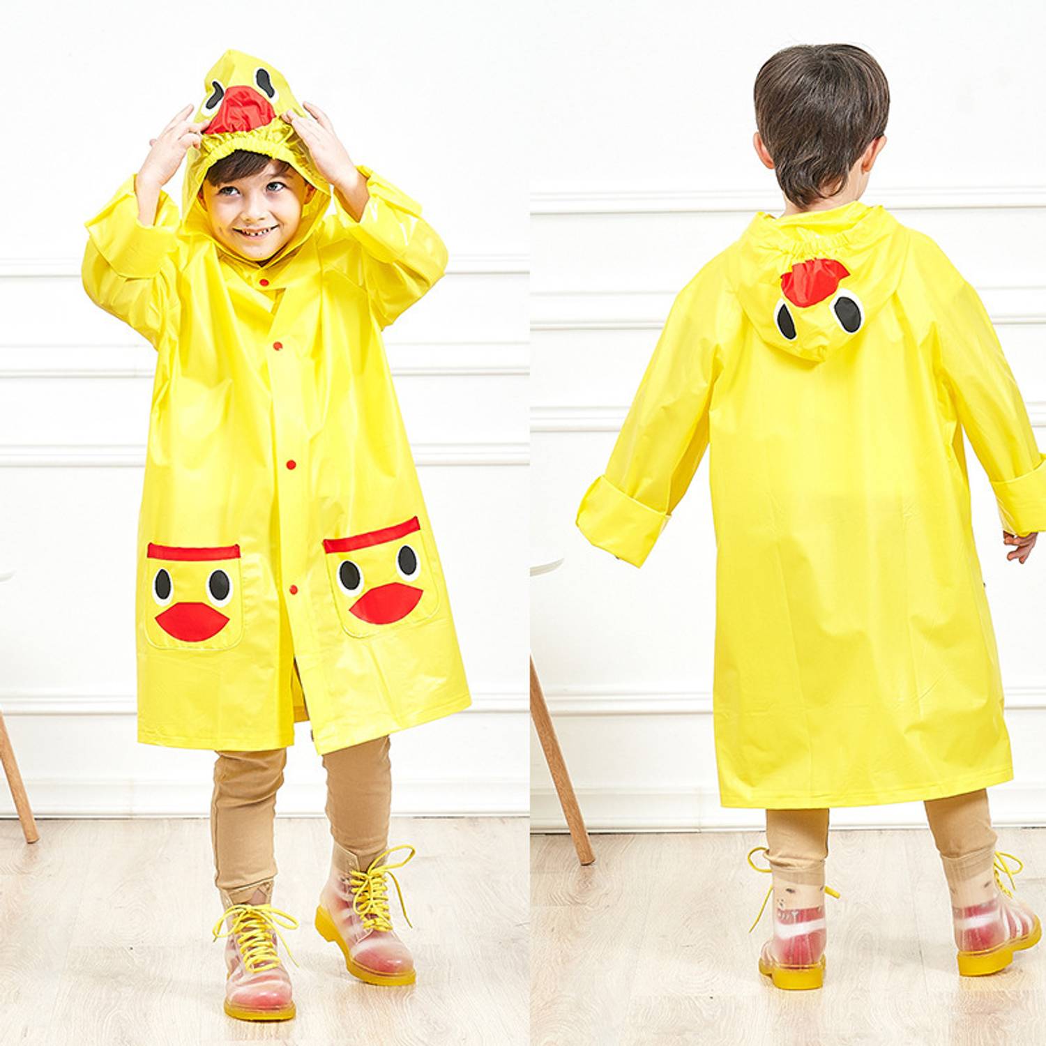 FASHIONIO Solid Boys & Girls Raincoat