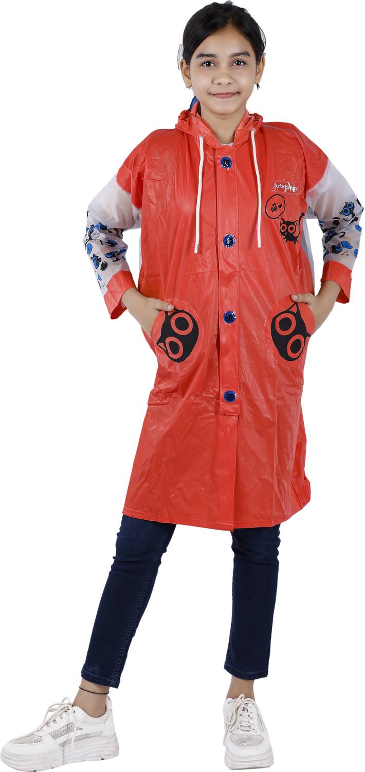Aristocrat Self Design Girls Raincoat
