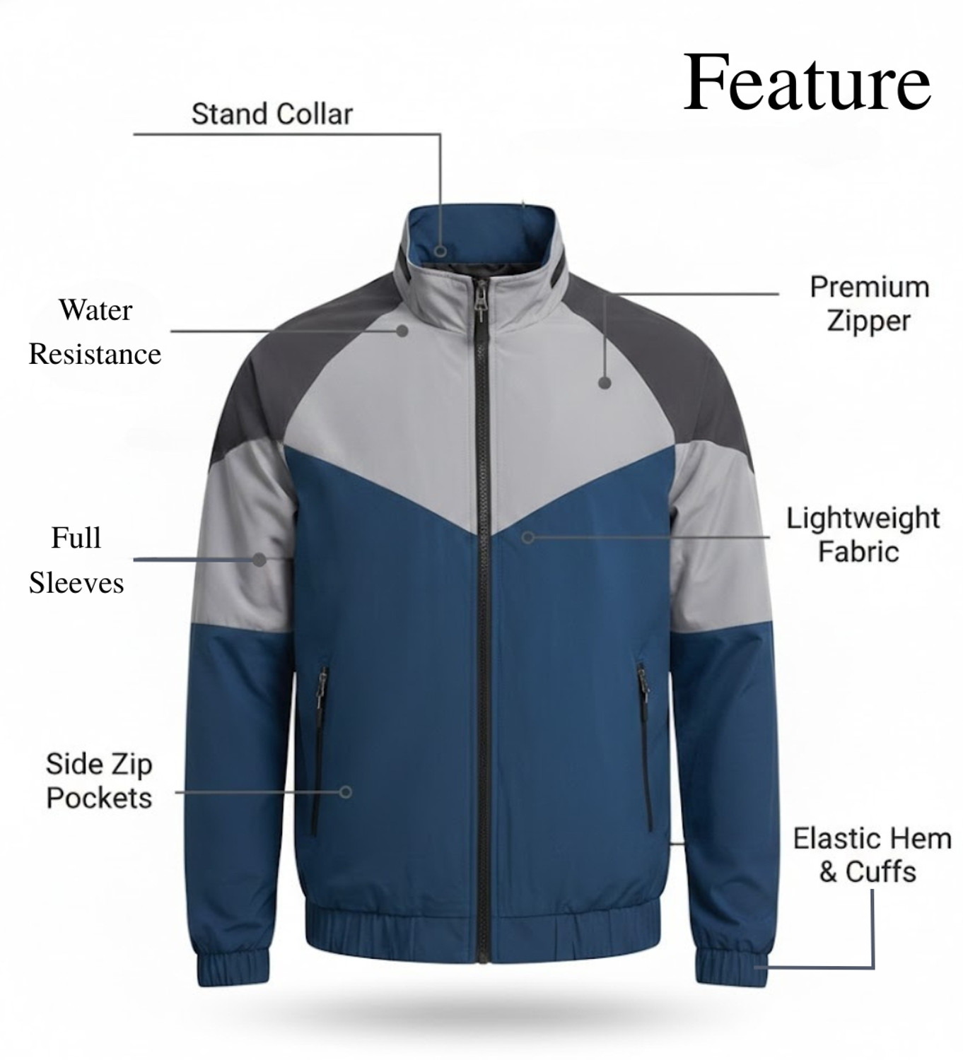 Image of IANDT Colorblock Men Raincoat