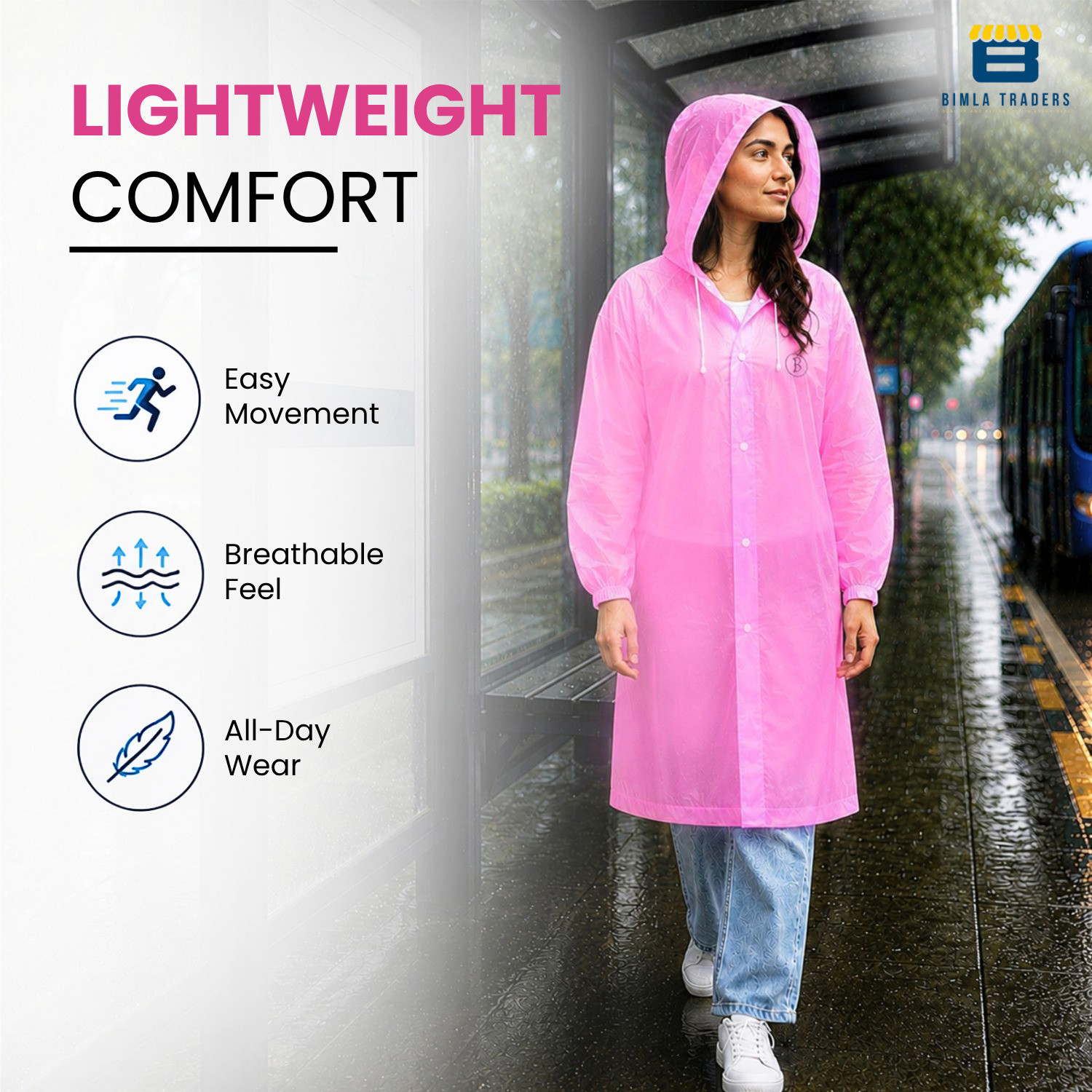 Image of Btag Solid Men & Women Raincoat