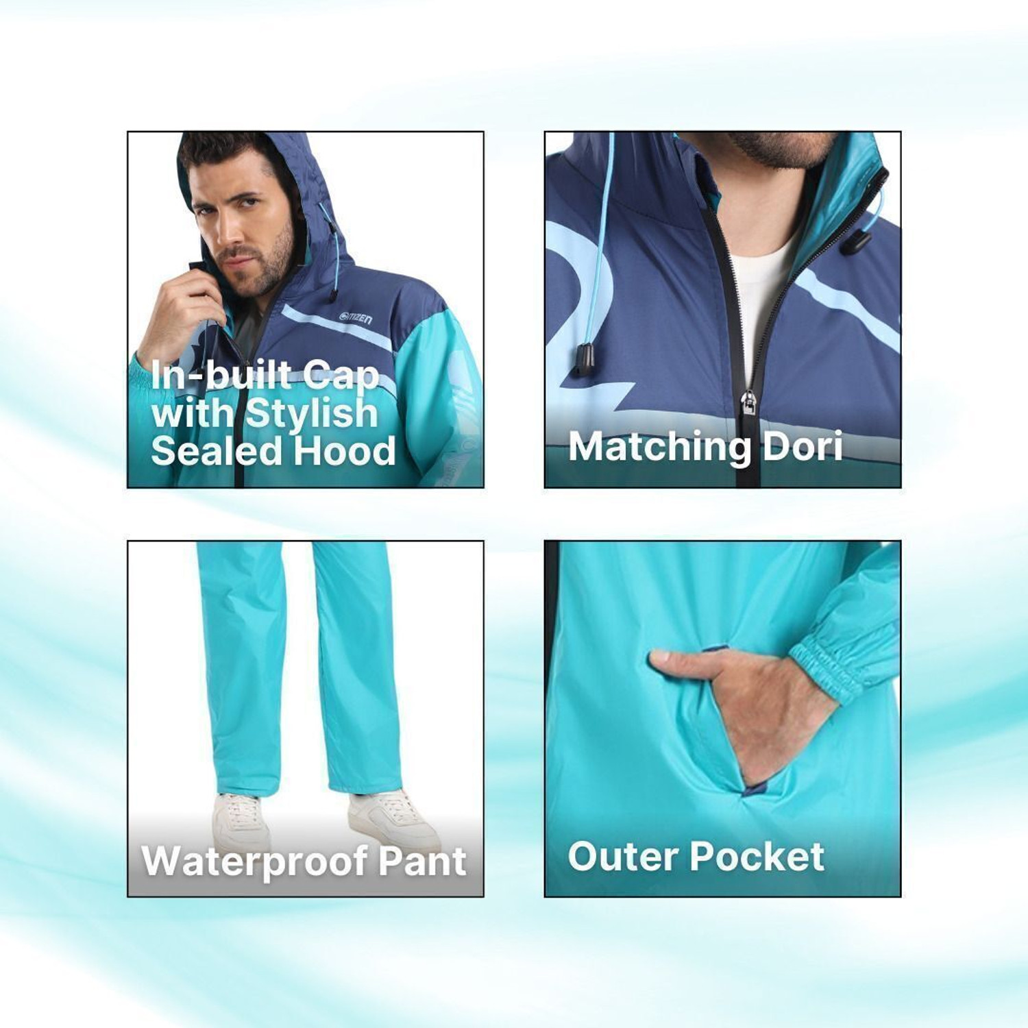 Image of CITIZEN Colorblock Men Raincoat