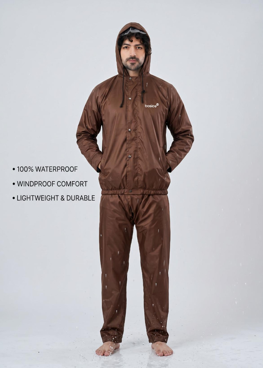 Image of Basics IND Solid Unisex Rain Suit
