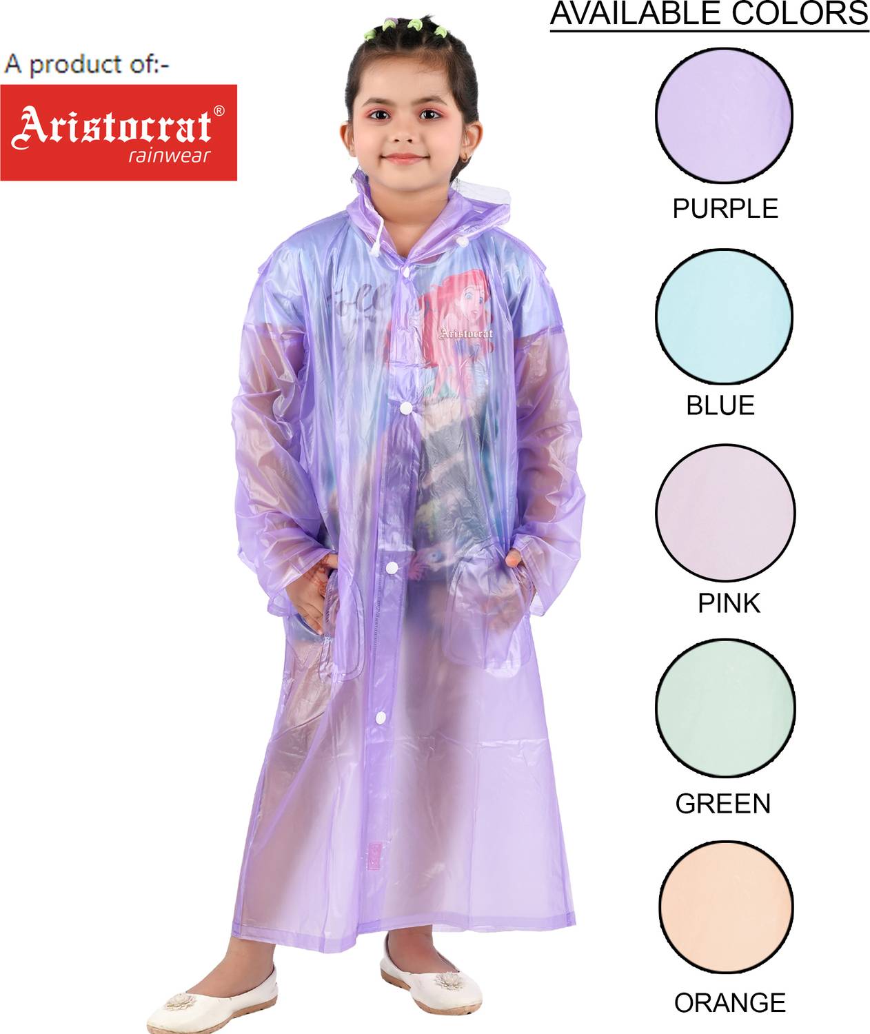 Aristocrat Solid Girls Raincoat