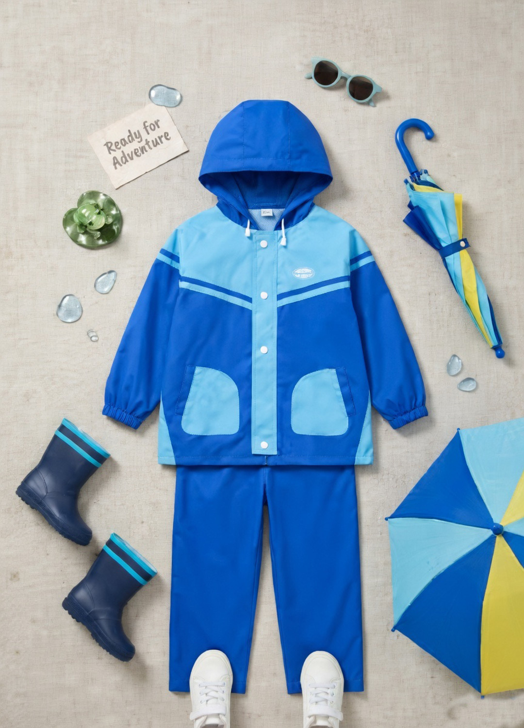 Image of POWERAPPARELS Solid, Colorblock Boys & Girls Rain Suit