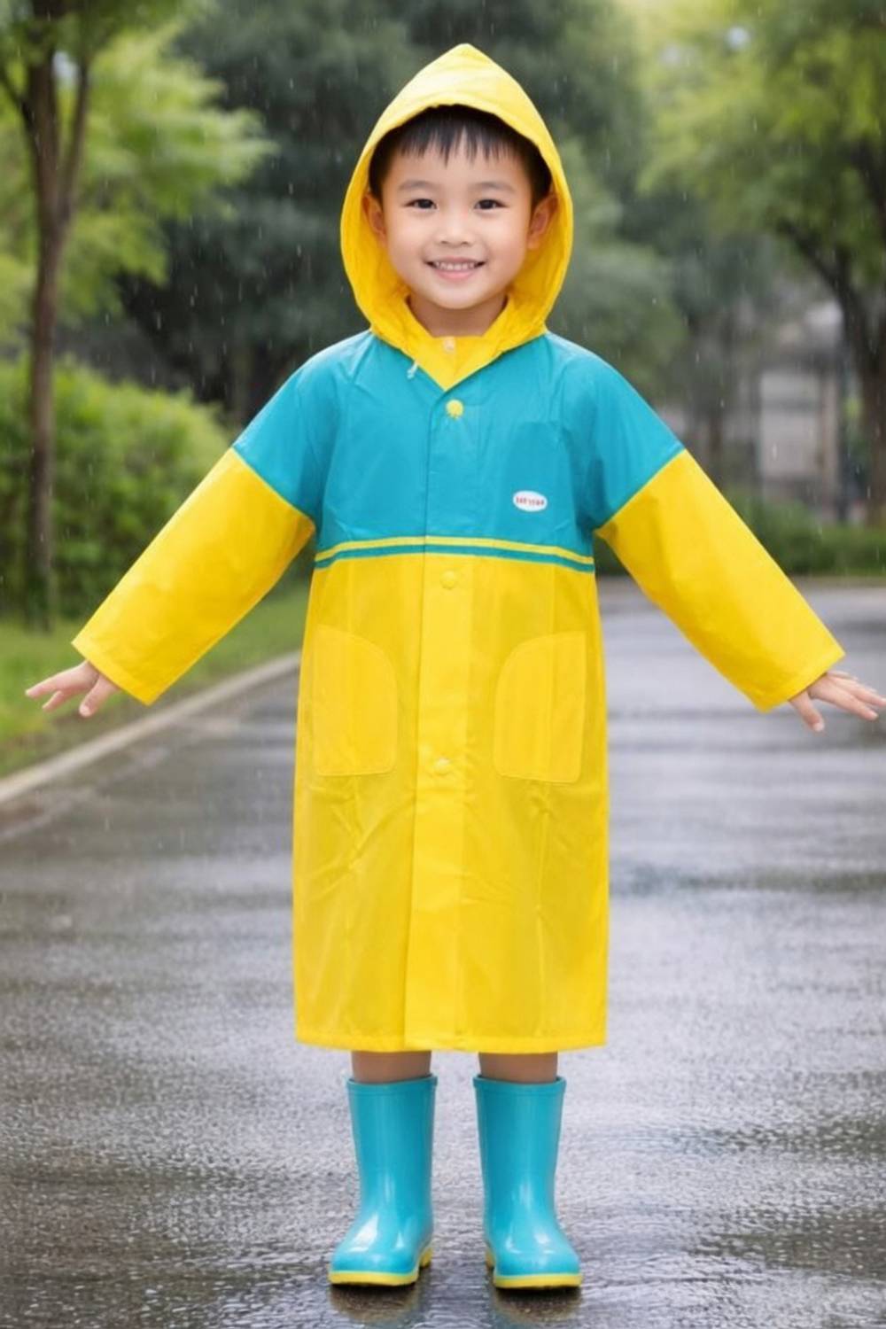 POWERAPPARELS Colorblock Boys & Girls Raincoat