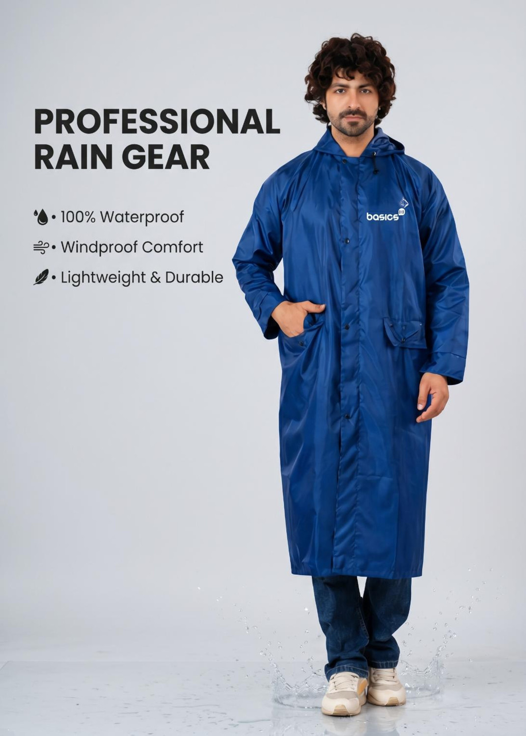 Image of Basics IND Solid Unisex Rain Suit