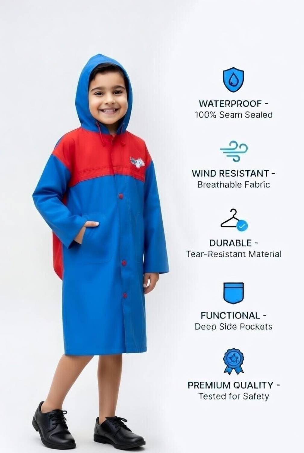 POWERAPPARELS Colorblock Boys Raincoat