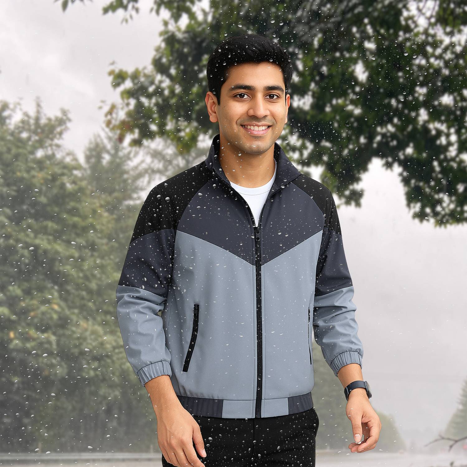 Caraba Colorblock Men Raincoat