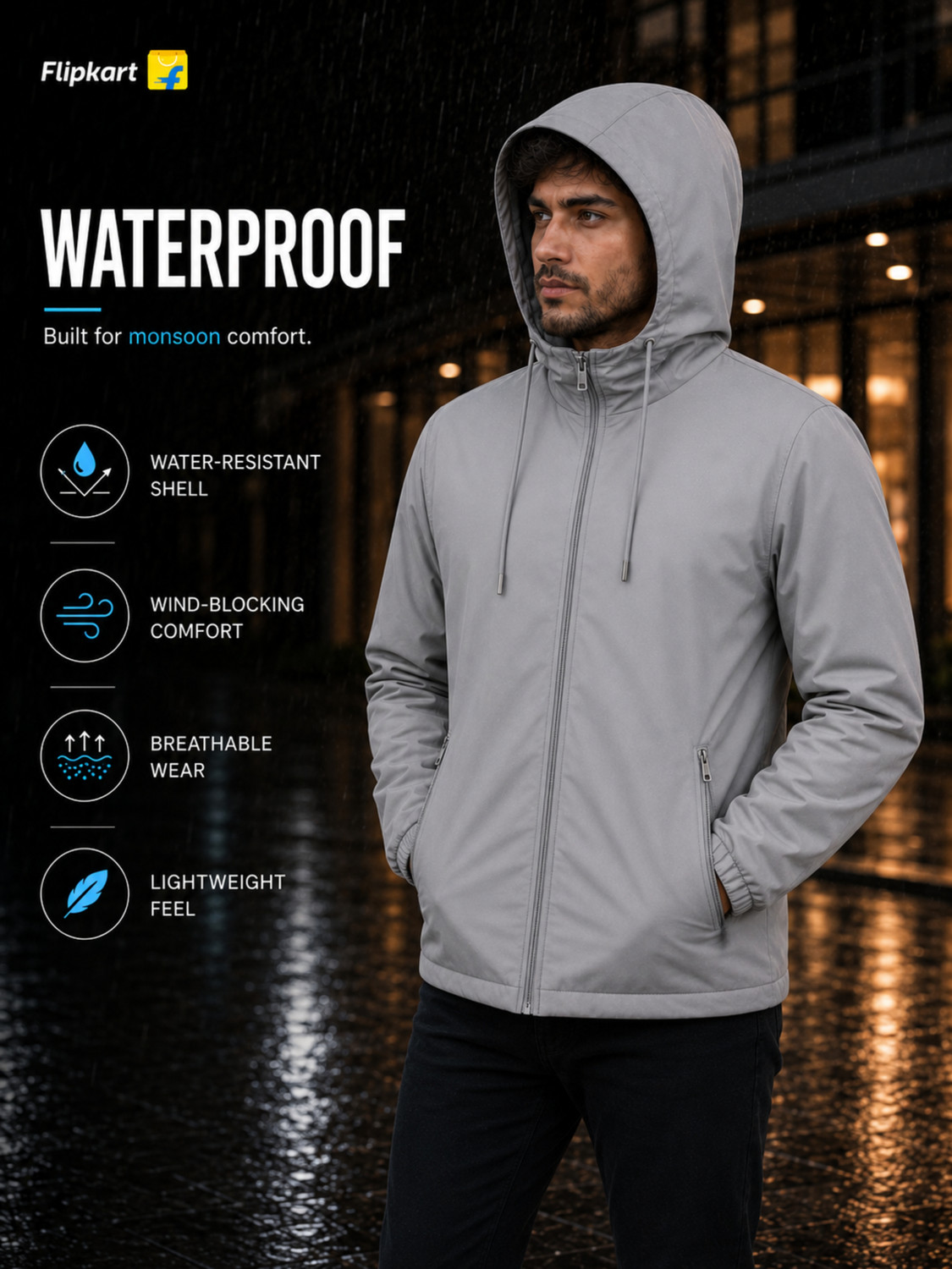 Image of Mia Fashion Solid Men Raincoat